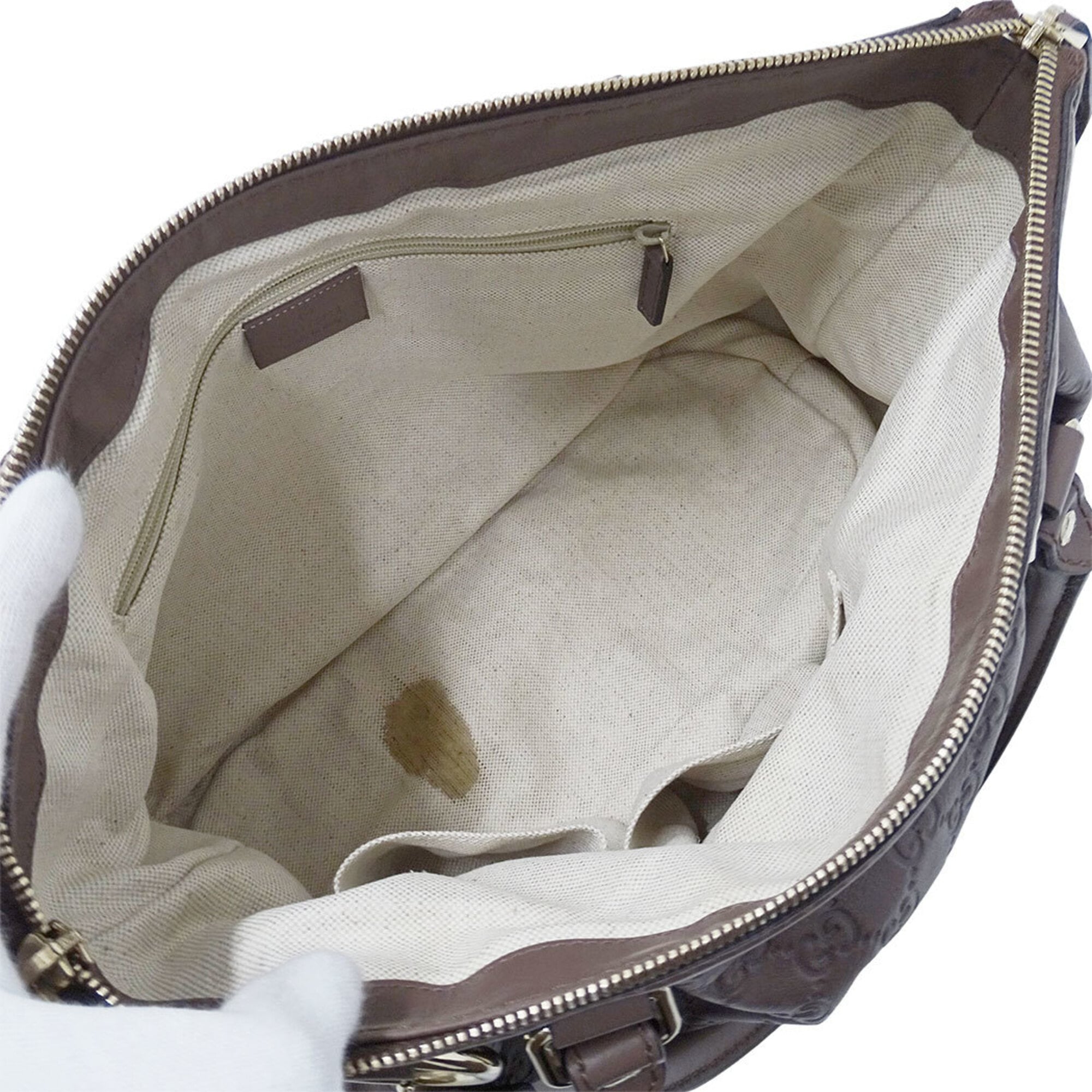 Gucci Brown Leather Handbag Shoulder Bag (Pre-Owned)