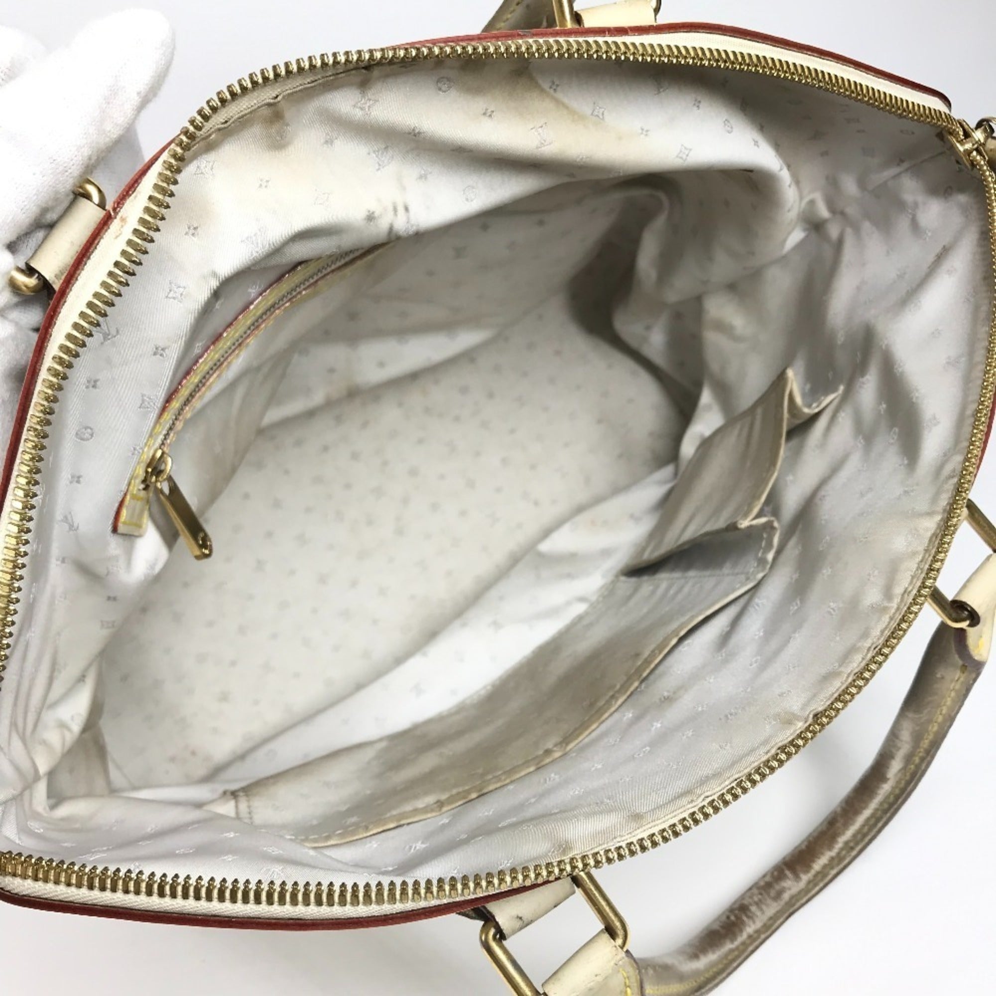 Louis Vuitton Blanc White Suhali Leather Handbag Shoulder Bag Tote Bag (Pre-Owned)