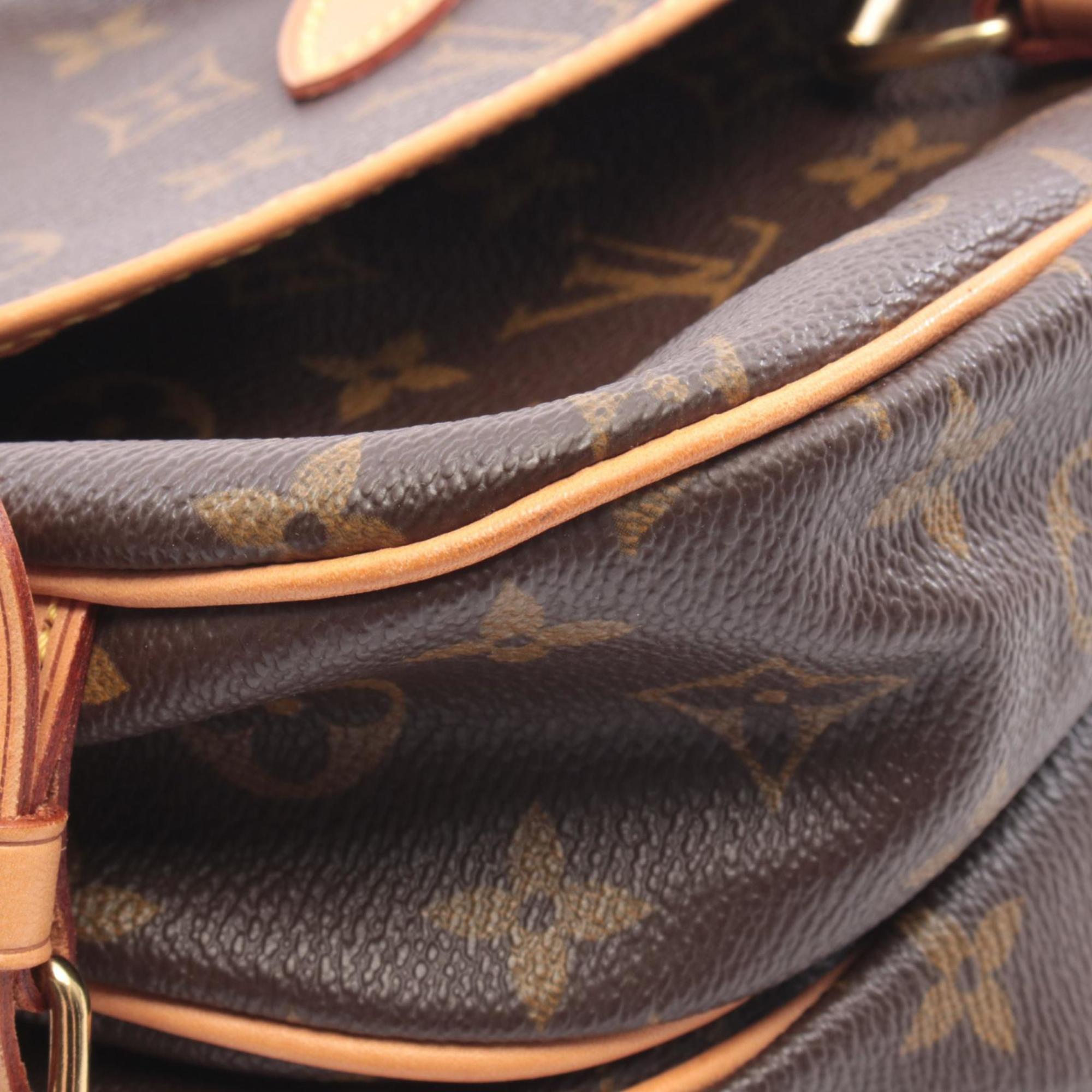 Louis Vuitton Brown Coated Canvas Monogram Leather Handbag Shoulder Bag (Pre-Owned)