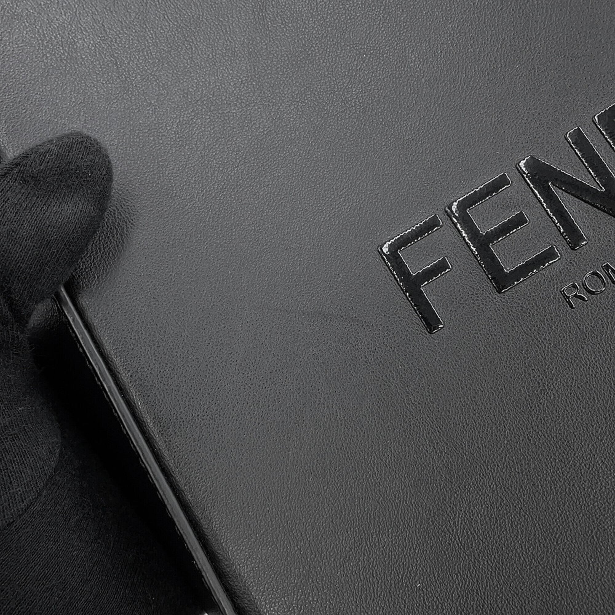Fendi Black Leather Handbag Shopping Bag (Pre-Owned)