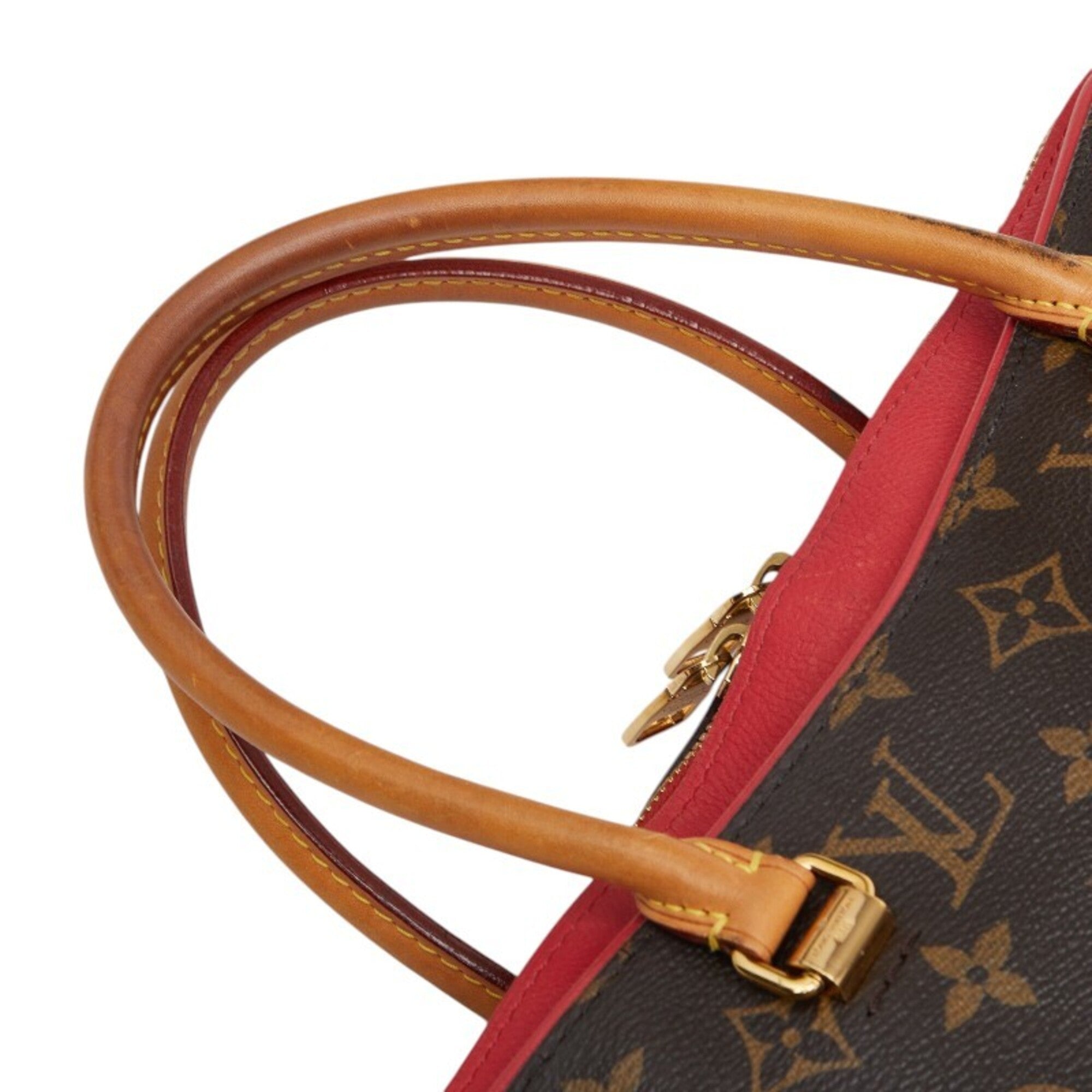 Louis Vuitton Brown Cerise Red Color Pvc Leather Handbag Shoulder Bag (Pre-Owned)