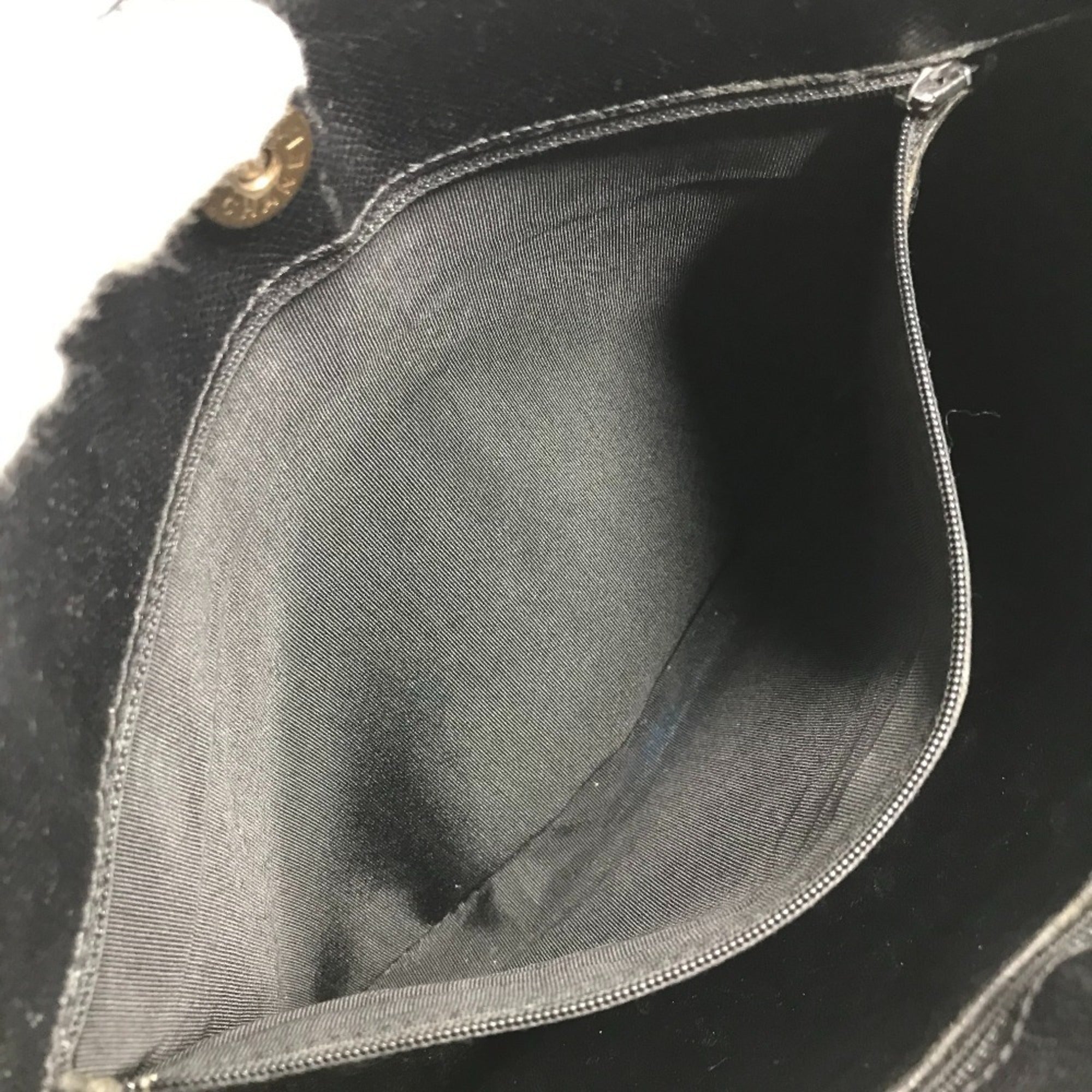 Chanel Black Grained Calfskin Shoulder Bag Tote Bag (Pre-Owned)