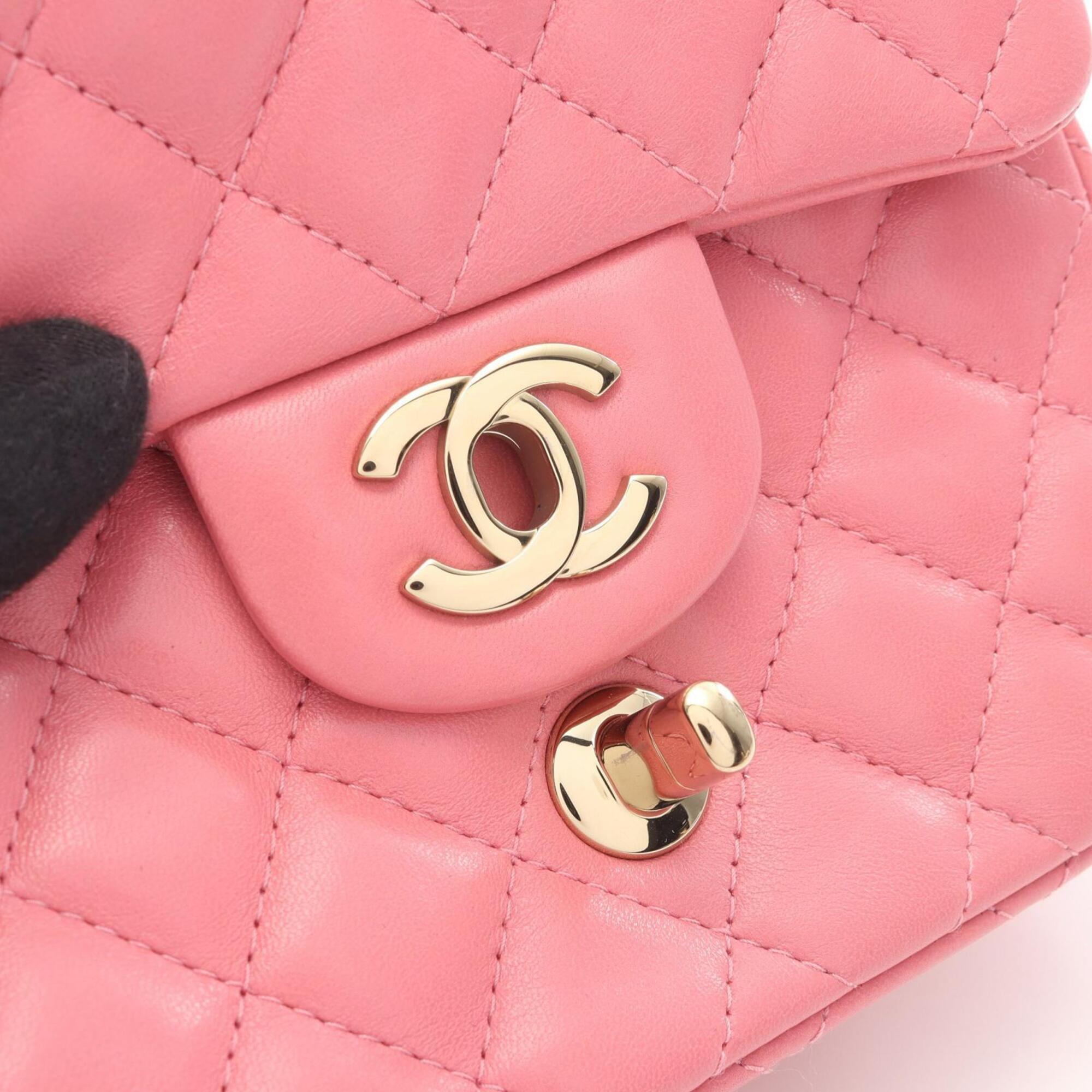 Chanel Pink Leather Handbag Shoulder Bag (Pre-Owned)
