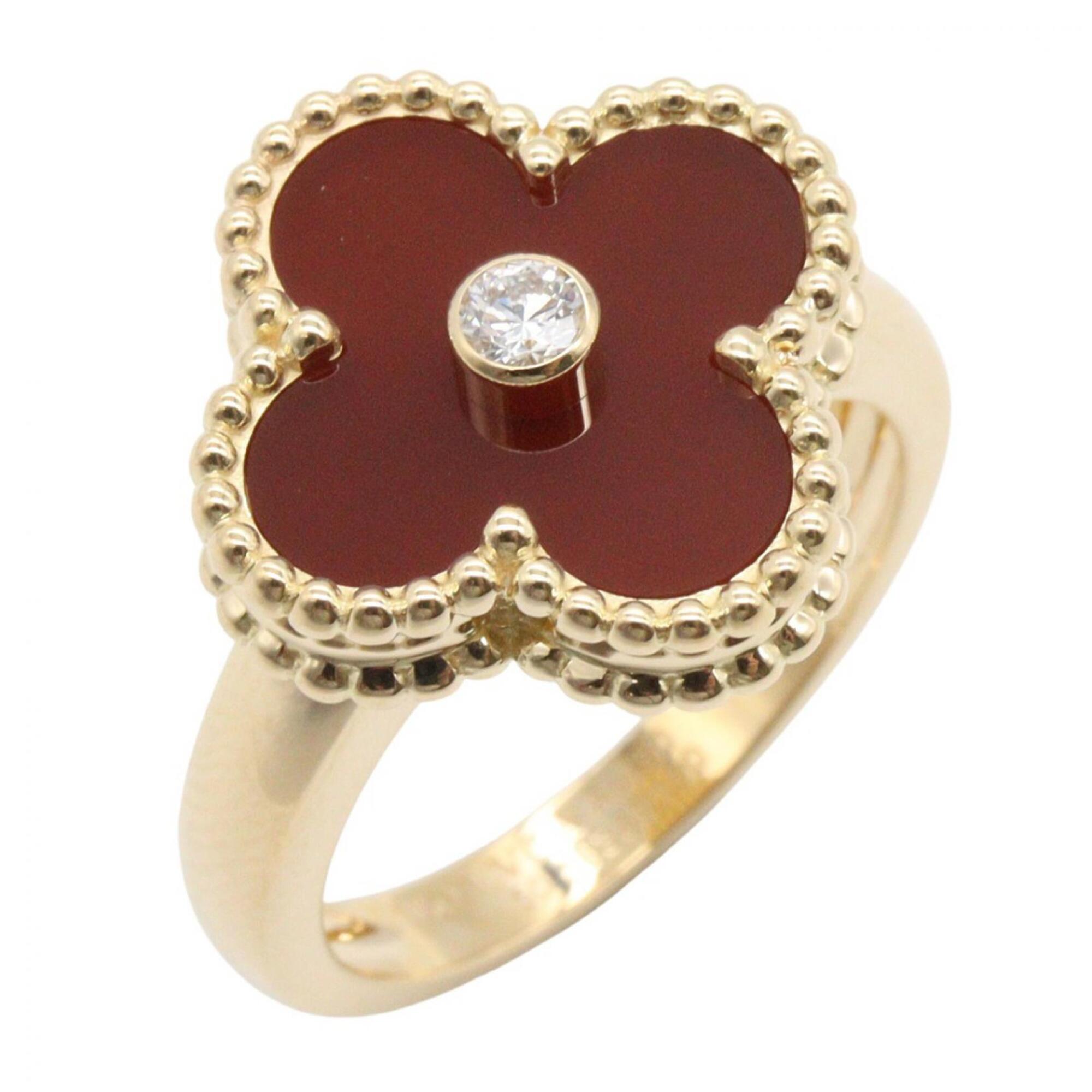 Van Cleef & Arpels Gold Clear Red Color Yellow Gold (18K) Band Ring (Pre-Owned)