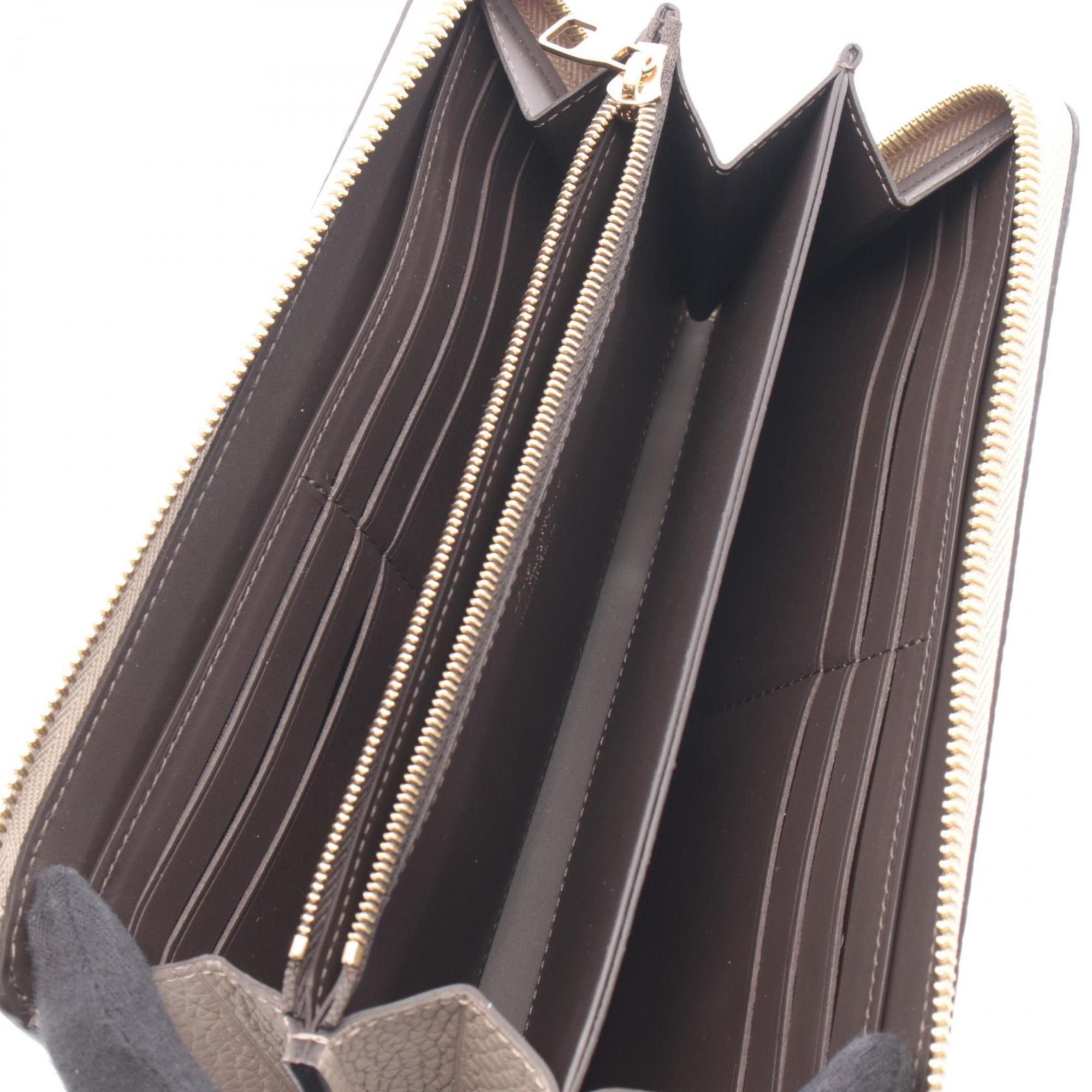 Louis Vuitton Beige Leather Long Wallet (Bi-Fold) (Pre-Owned)