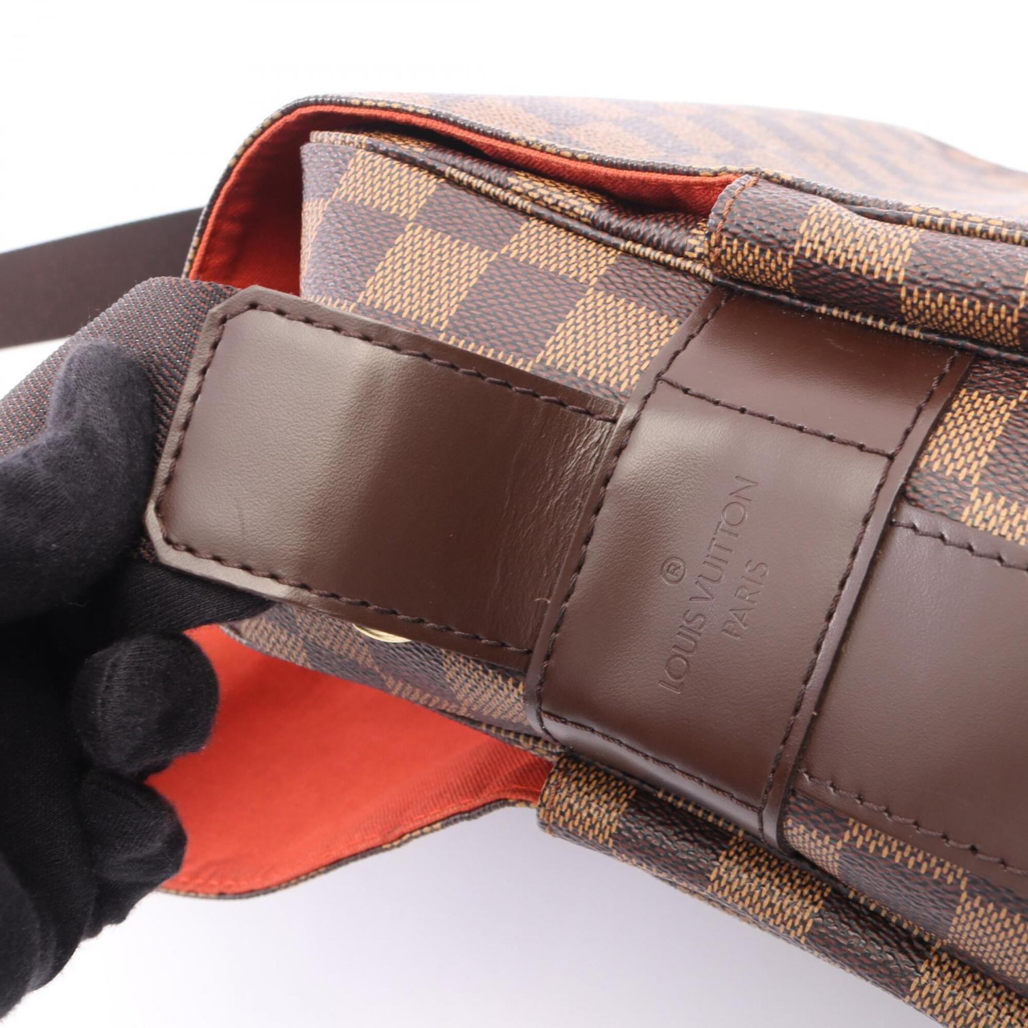 Louis Vuitton Brown Coated Canvas Leather Handbag Shoulder Bag (Pre-Owned)