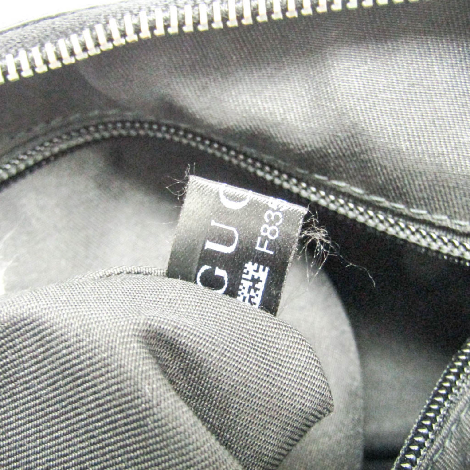 Gucci Gg Canvas Black Gg Canvas Leather Shoulder Bag (Pre-Owned)