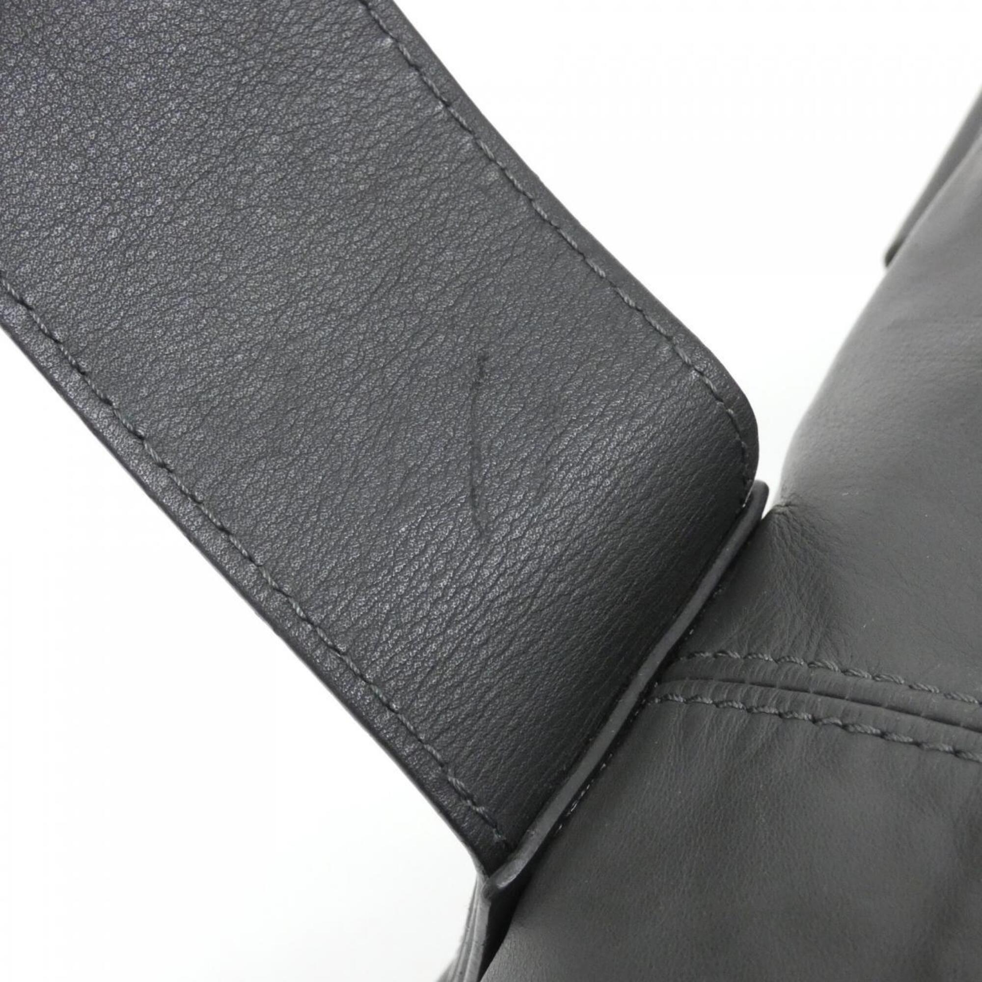 Louis Vuitton Dark Gray Gray Leather Boston Bag (Pre-Owned)