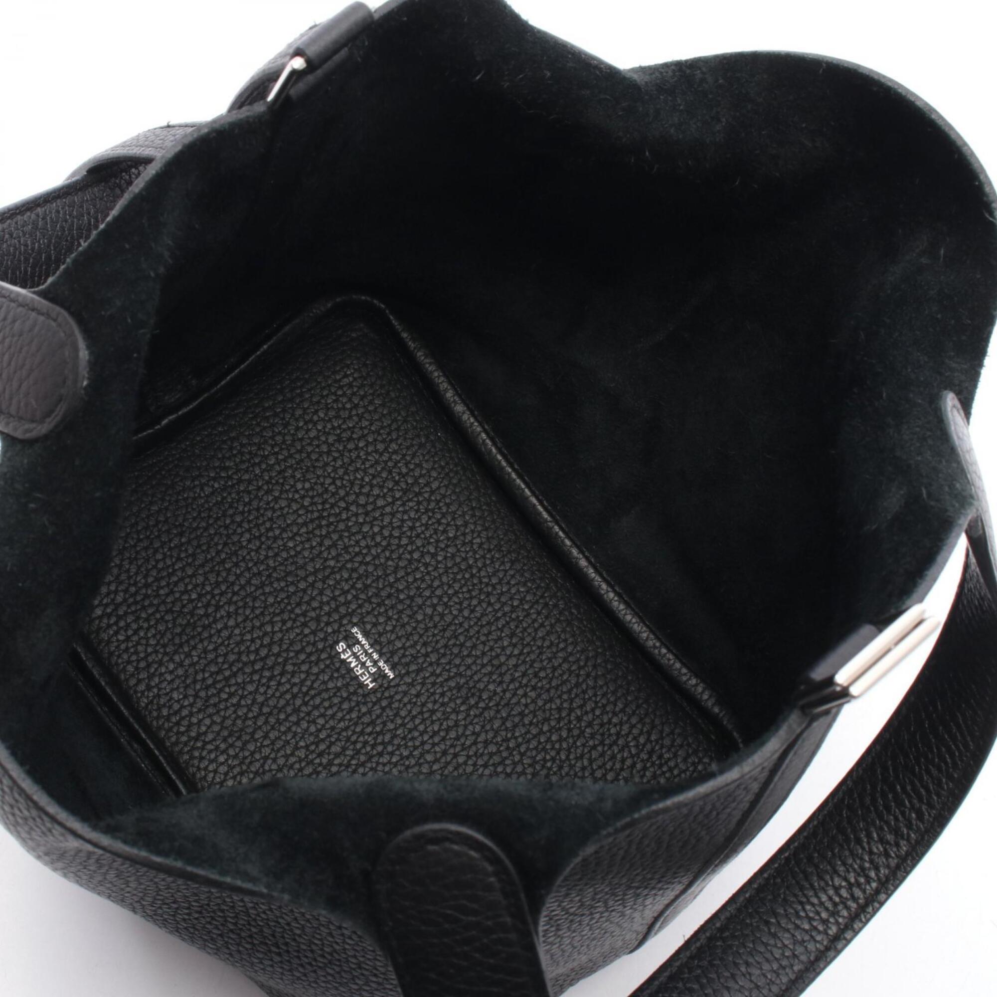 Hermes Black Taurillon Clemence Leather Handbag (Pre-Owned)