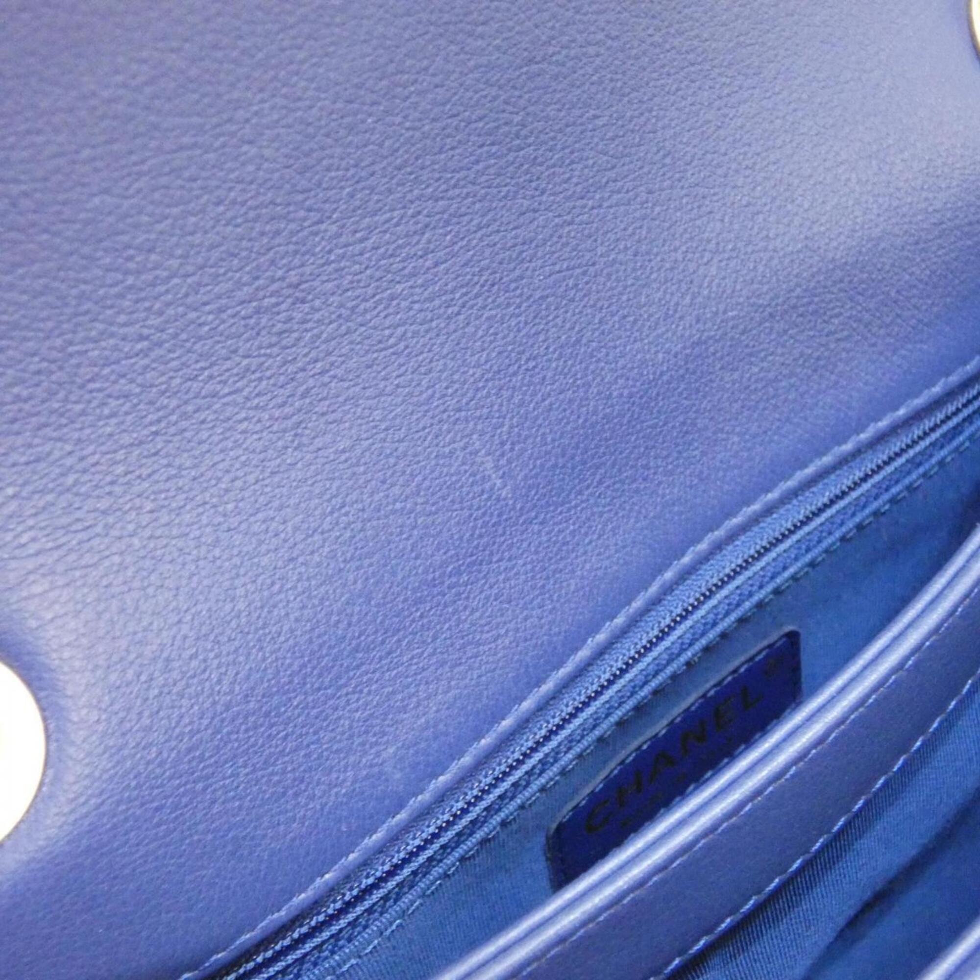 Chanel Blue Leather Handbag (Pre-Owned)