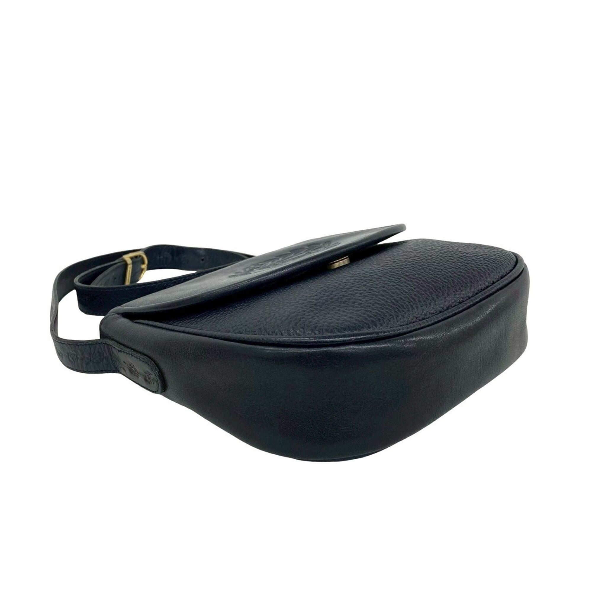 Burberry Navy Leather Shoulder Bag (Pre-Owned)