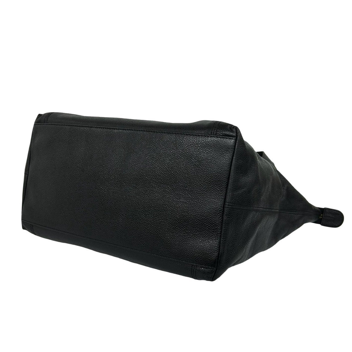 Chanel Black Grained Calfskin Handbag Tote Bag (Pre-Owned)