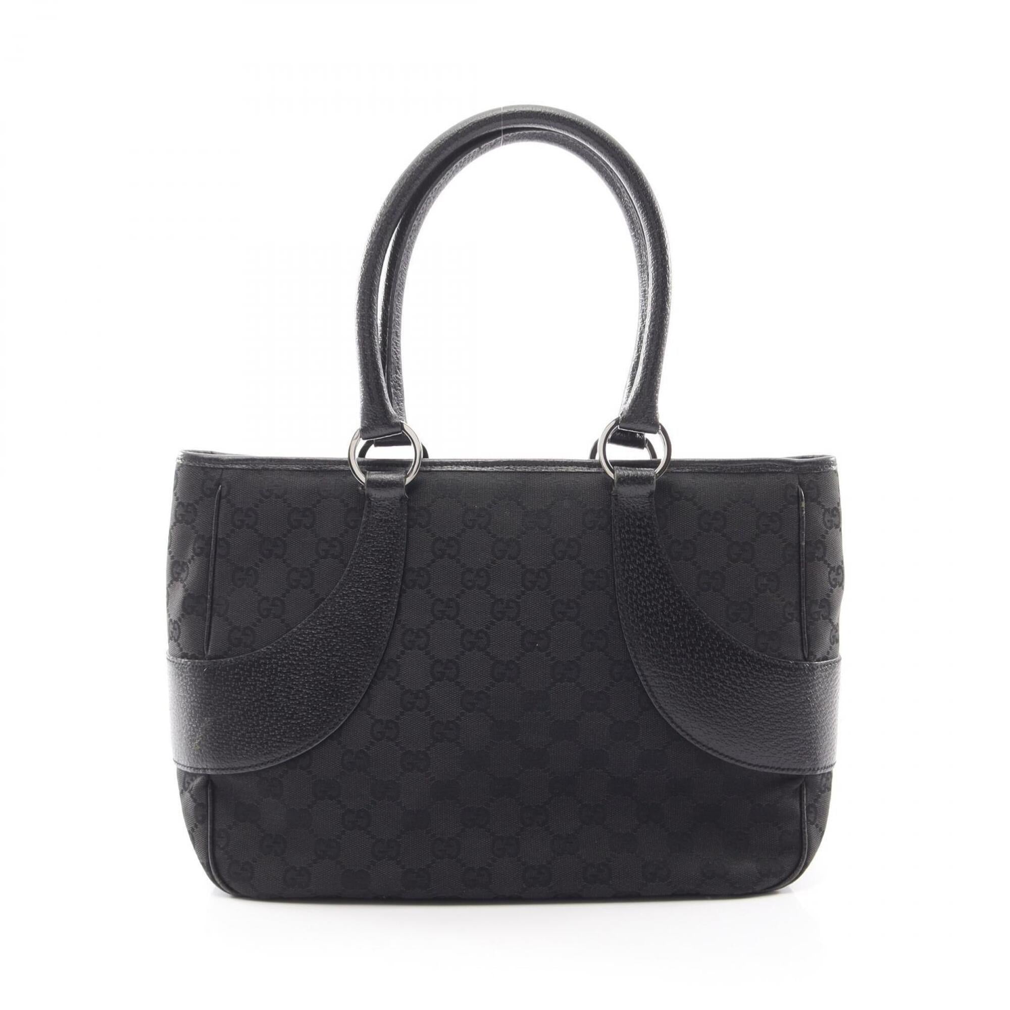 Gucci Black Canvas Leather Handbag (Pre-Owned)