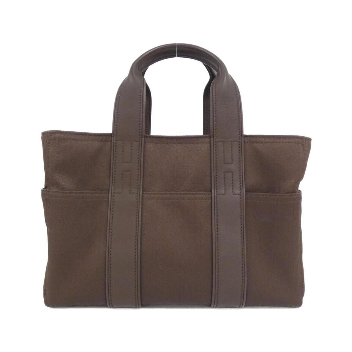 Hermes Havane Toile Chevron Handbag (Pre-Owned)