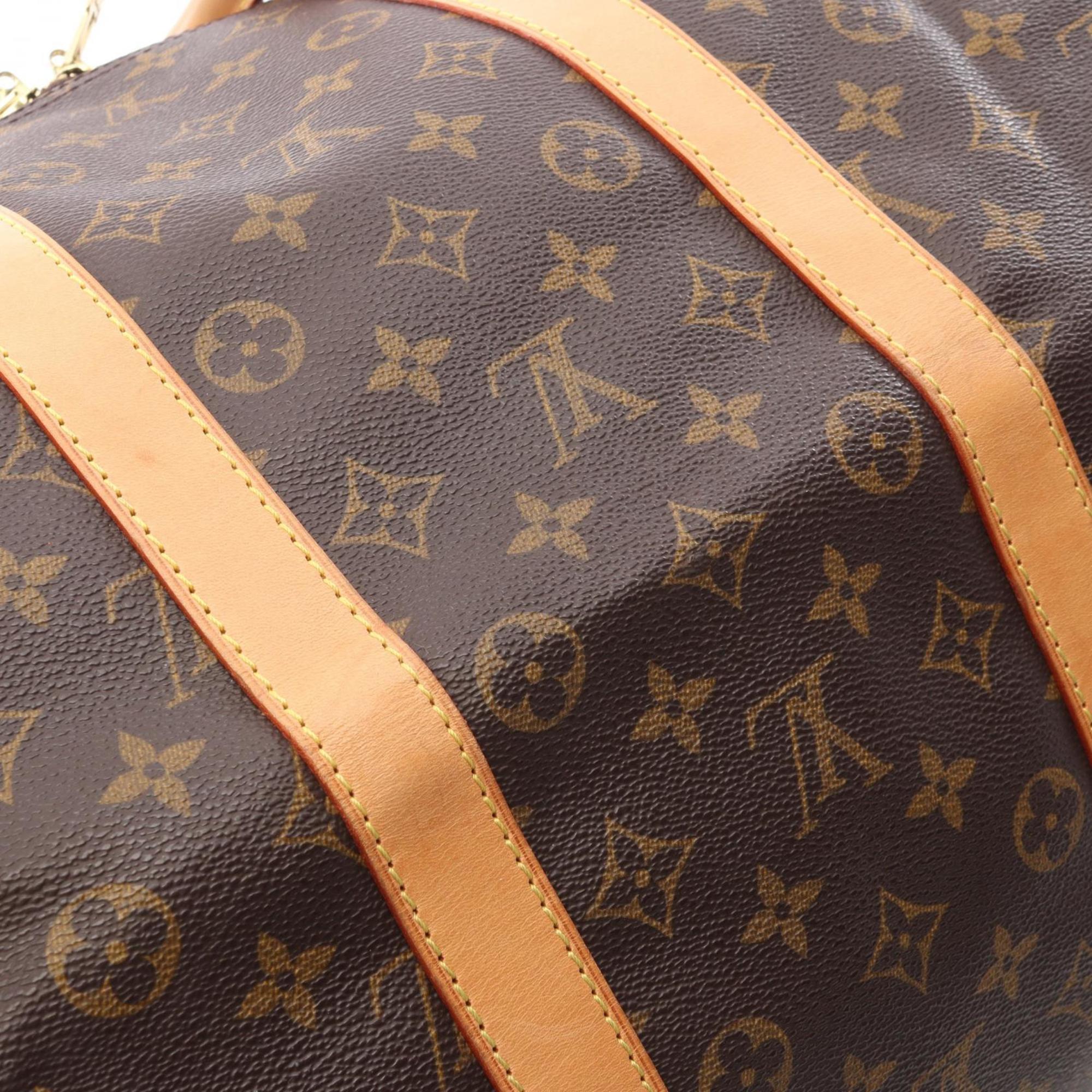 Louis Vuitton Brown Coated Canvas Leather Boston Bag Handbag (Pre-Owned)