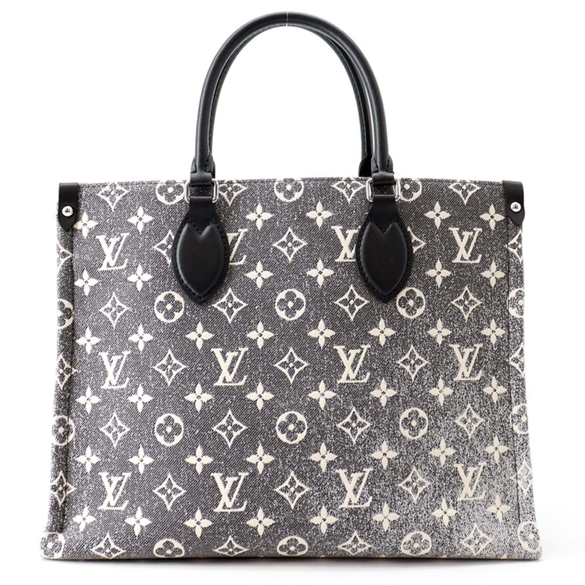 Louis Vuitton Monogram Gray Monogram Jacquard Denim Handbag Tote Bag (Pre-Owned)