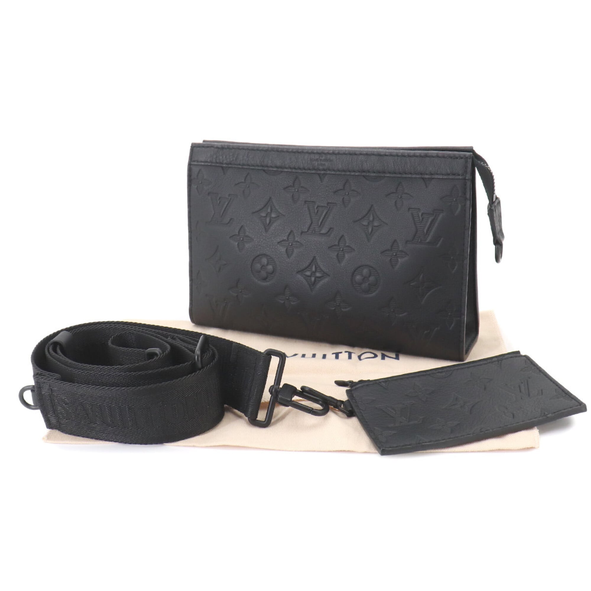 Louis Vuitton Black Monogram Shadow Leather Shoulder Bag (Pre-Owned)