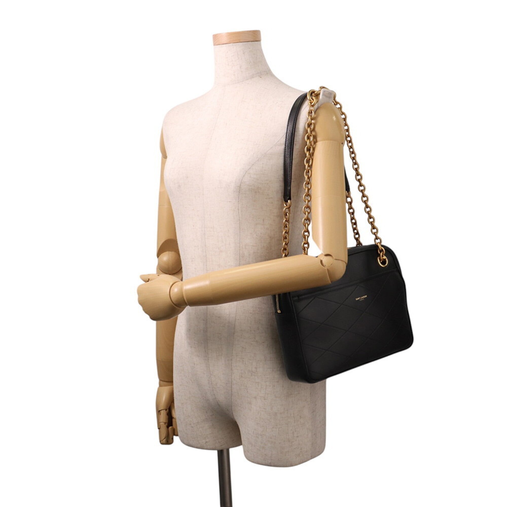 Yves Saint Laurent Black Leather Handbag Shoulder Bag (Pre-Owned)