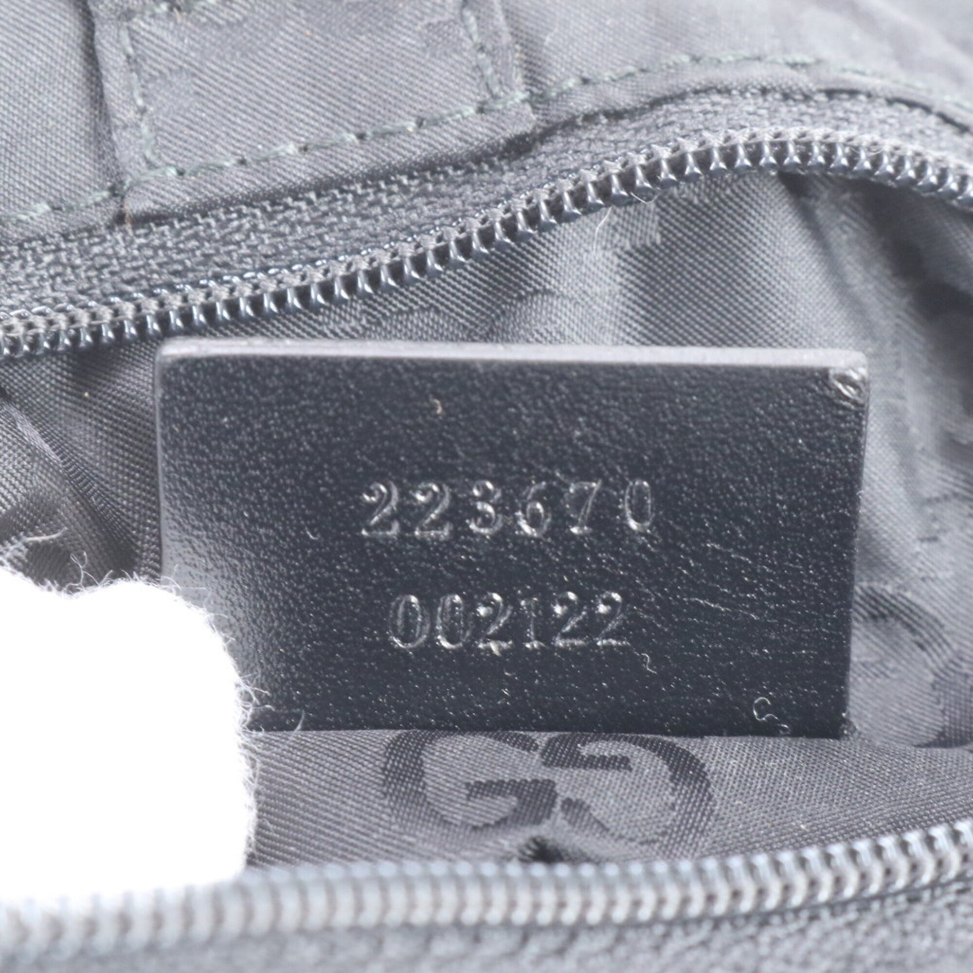 Gucci Black Nylon Leather Backpack Handbag (Pre-Owned)