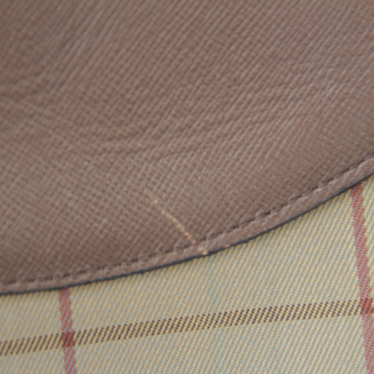 Burberry Brown Gray Leather Canvas Shoulder Bag (Pre-Owned)