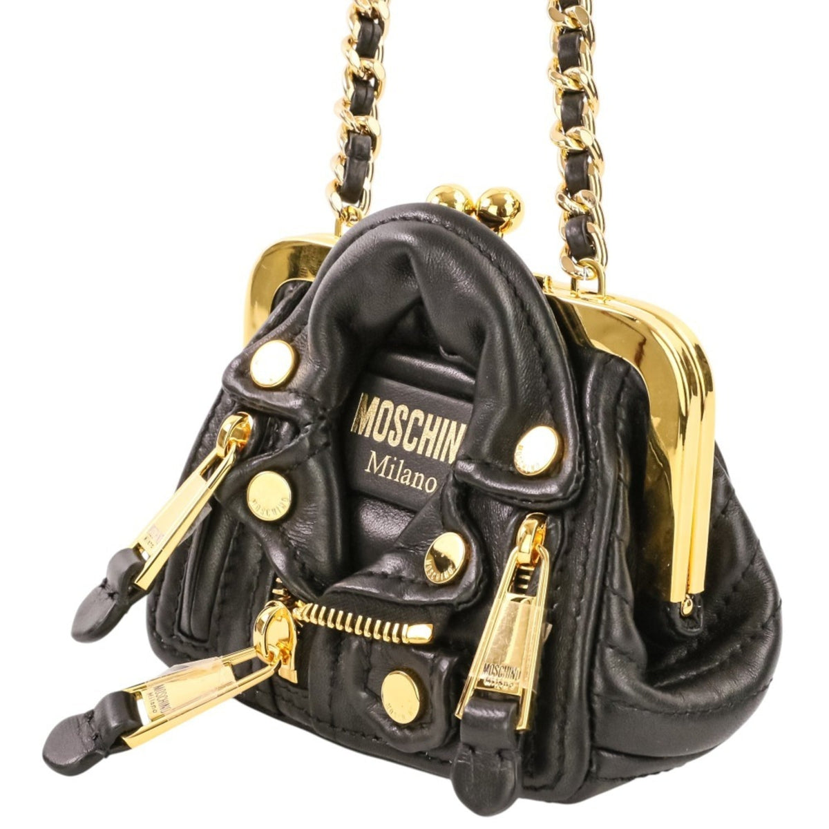Moschino Black Leather Shoulder Bag (Pre-Owned)