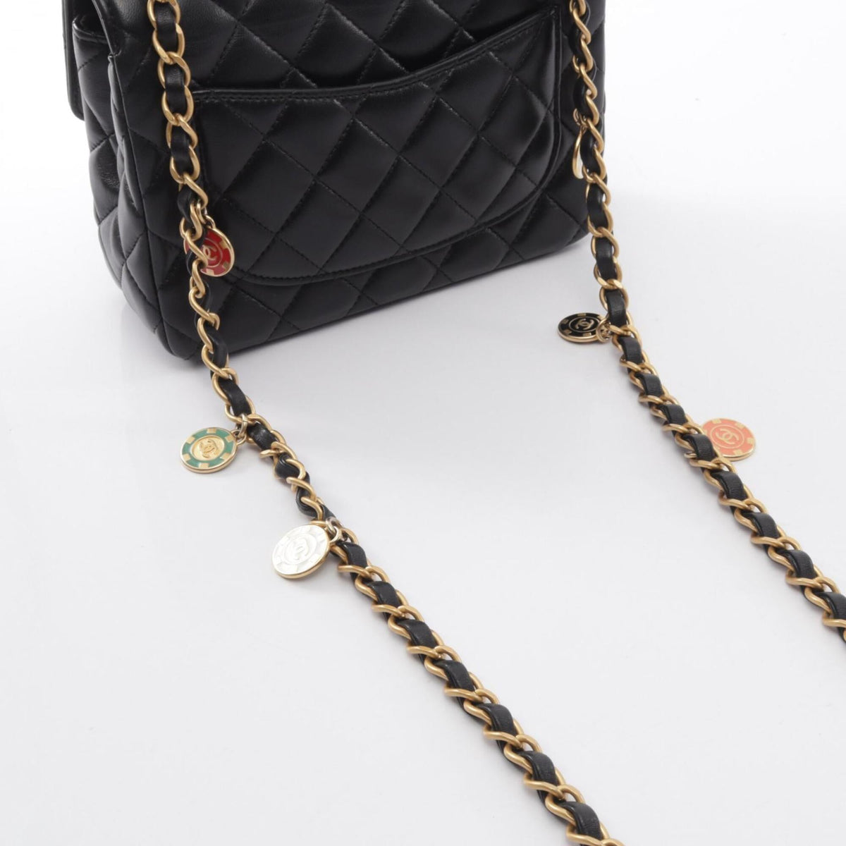 Chanel Black Leather Handbag Shoulder Bag (Pre-Owned)