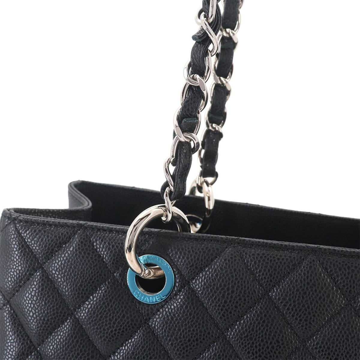 Chanel Matelasse Black Grained Calfskin Handbag Tote Bag (Pre-Owned)