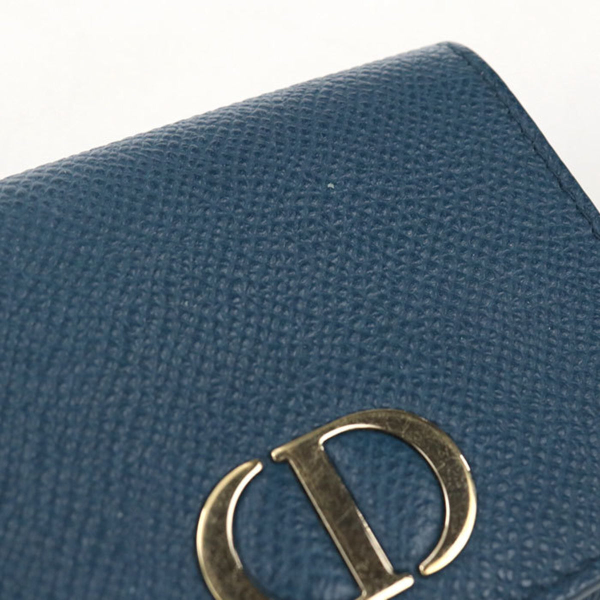 Christian Dior Blue Leather Wallet (Tri-Fold) (Pre-Owned)