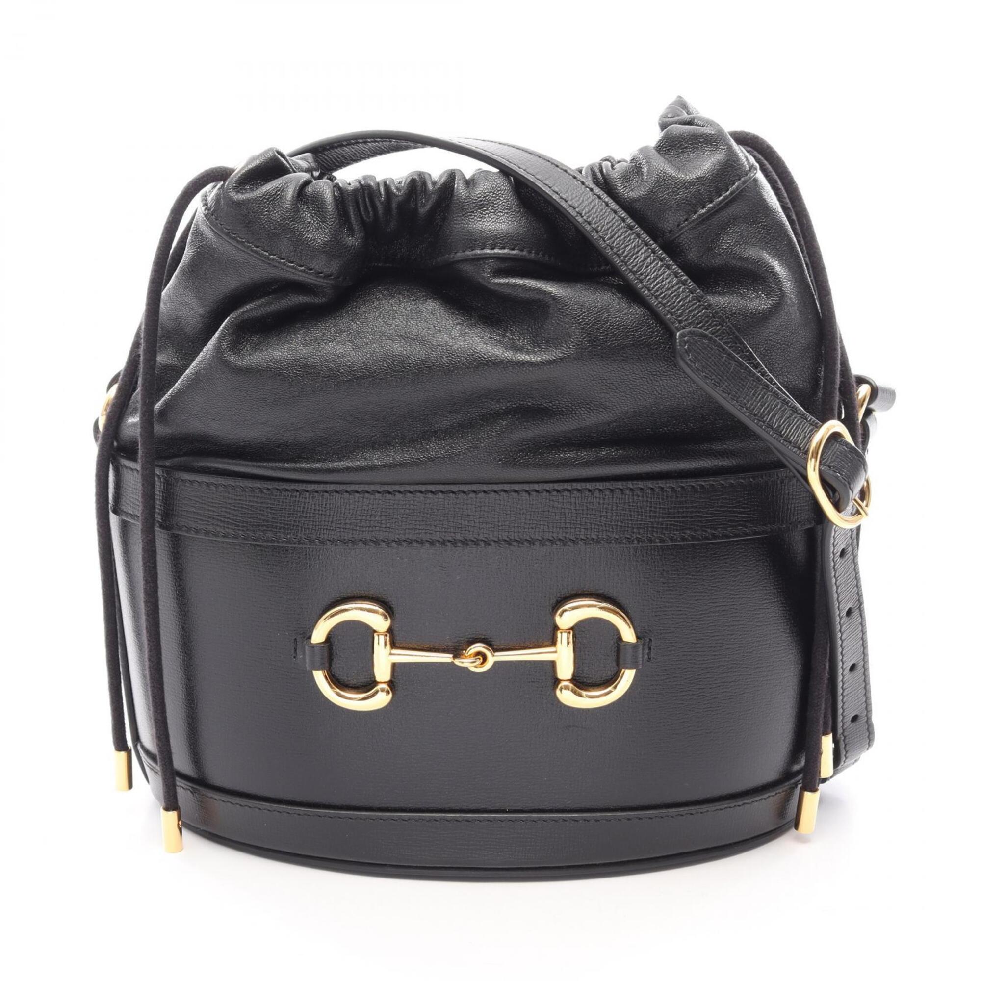 Gucci Black Leather Handbag Shoulder Bag (Pre-Owned)