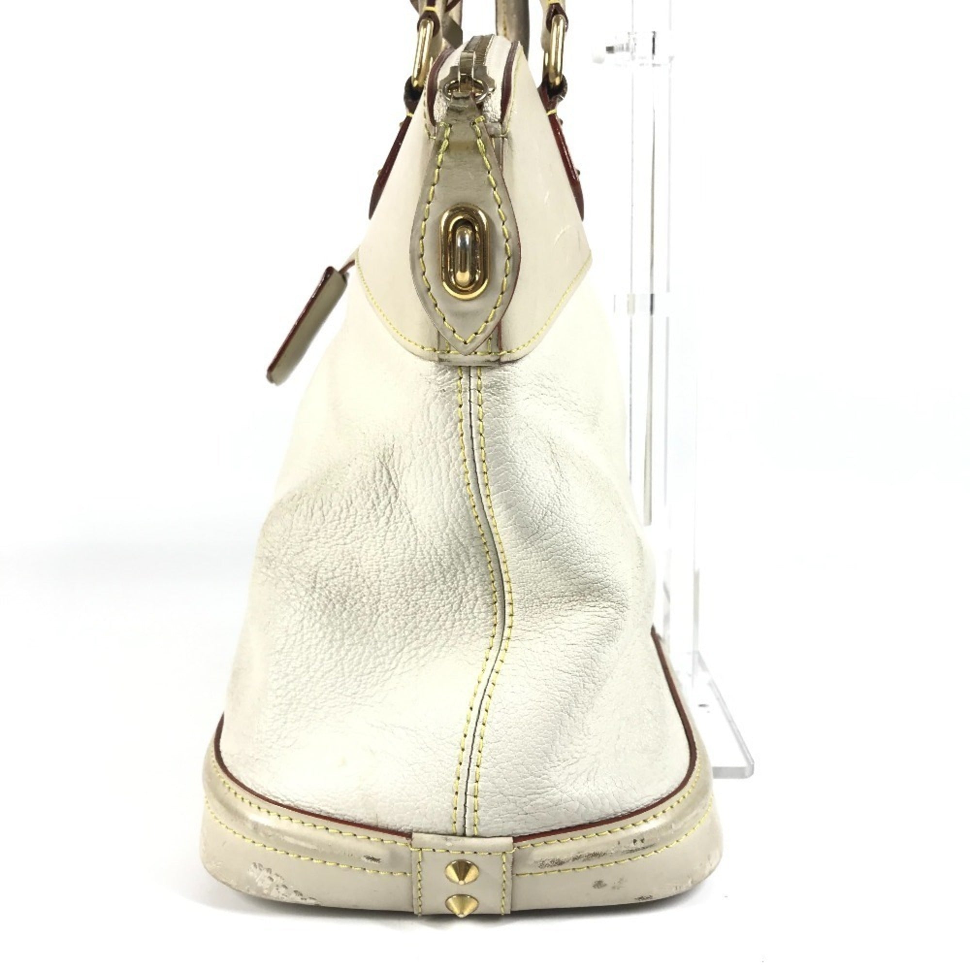 Louis Vuitton Blanc White Suhali Leather Handbag Shoulder Bag Tote Bag (Pre-Owned)