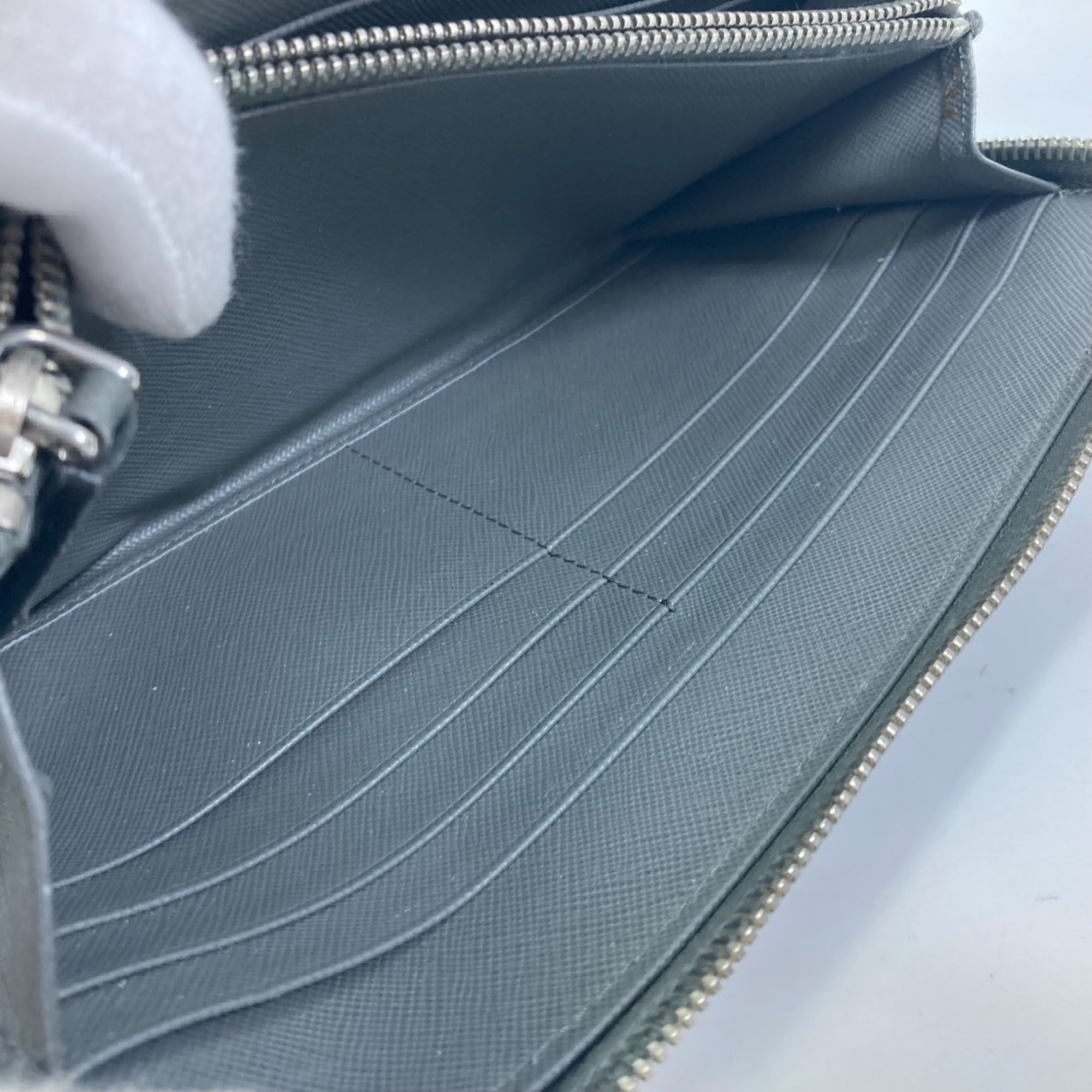Prada Gray Saffiano Long Wallet (Bi-Fold) (Pre-Owned)