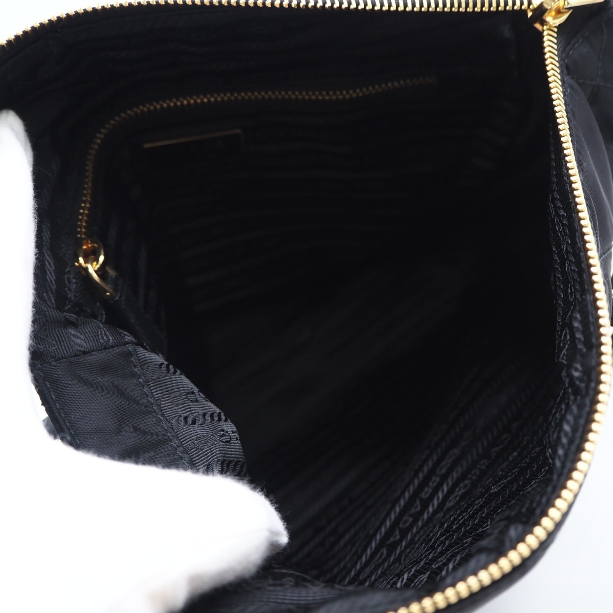 Prada Saffiano Black Nero Nylon Saffiano Shoulder Bag (Pre-Owned)