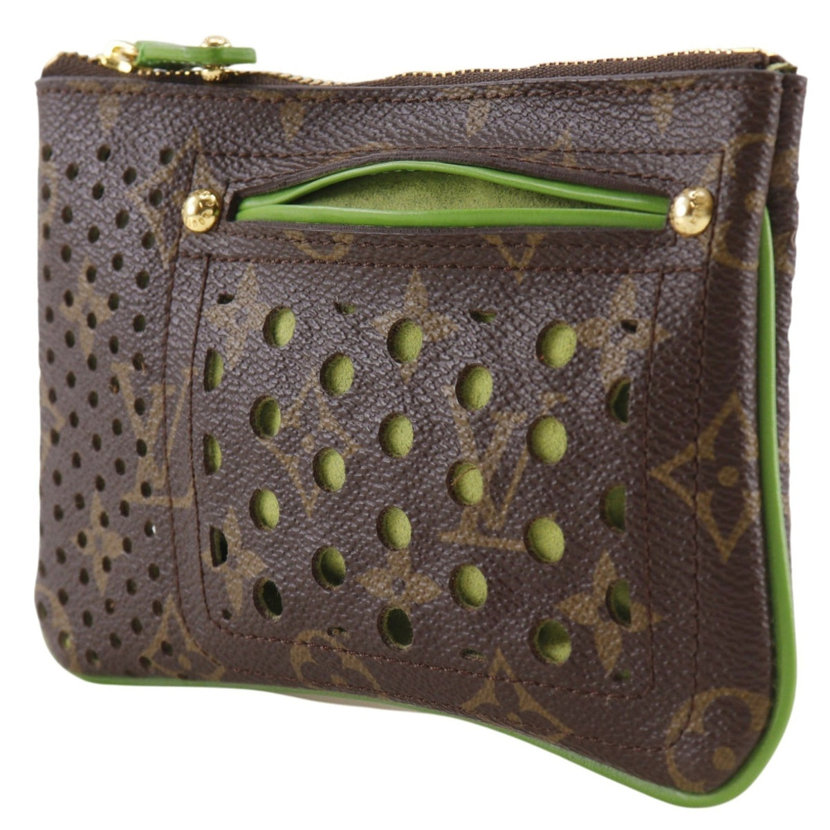 Louis Vuitton Brown Monogram Vert Monogram Pochette Pouch (Pre-Owned)