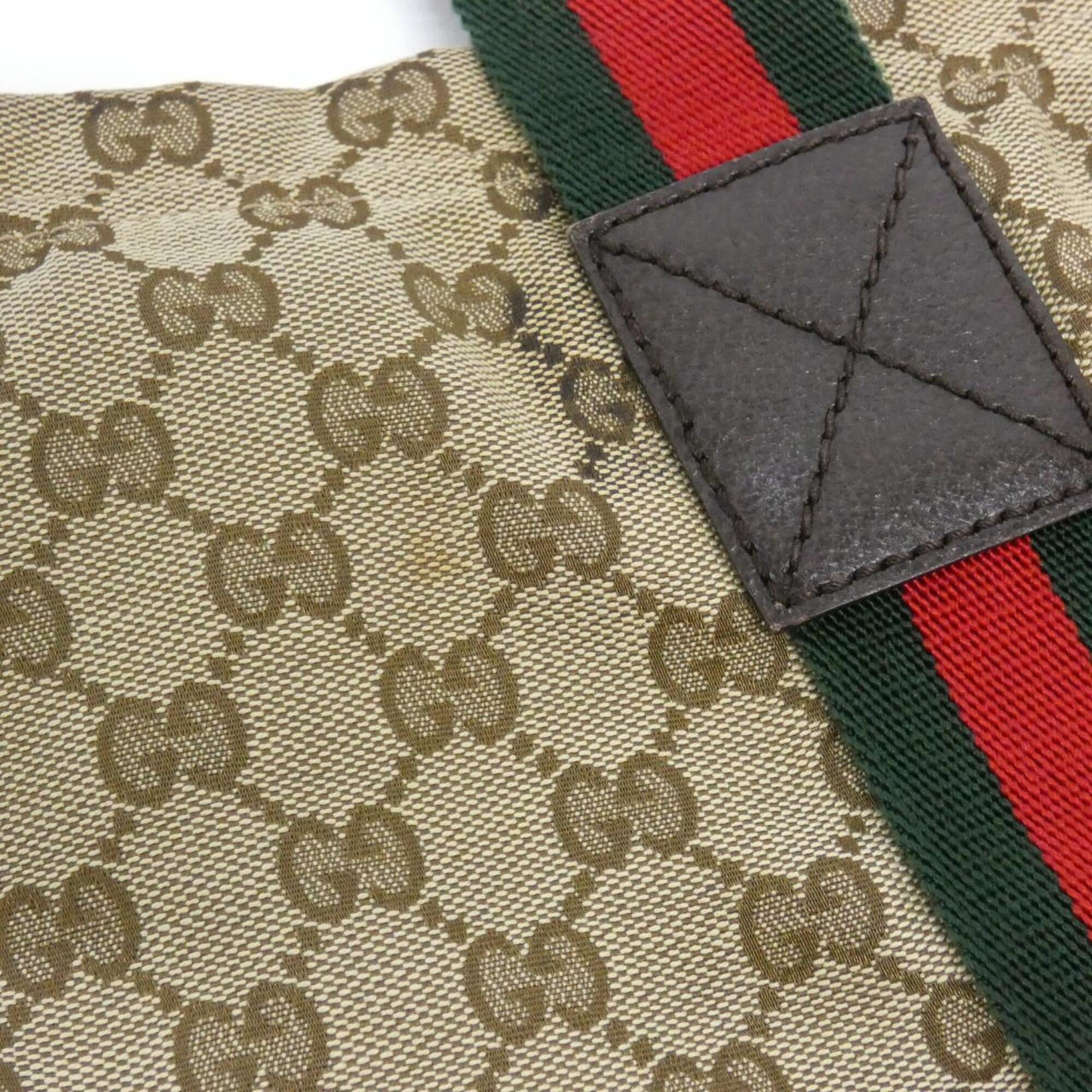 Gucci Beige Brown Gg Canvas Handbag (Pre-Owned)