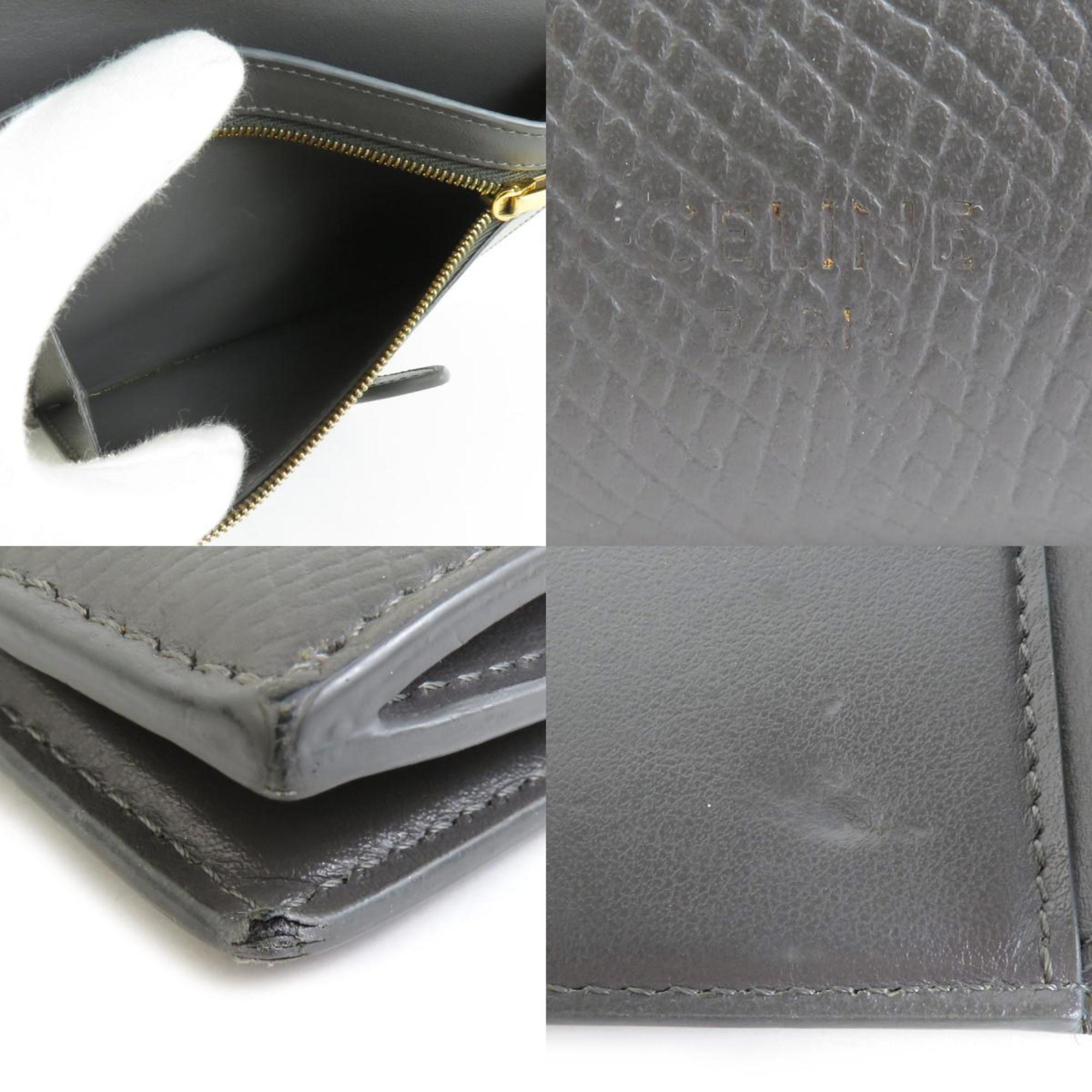 Celine Gray Leather Wallet (Bi-Fold) (Pre-Owned)