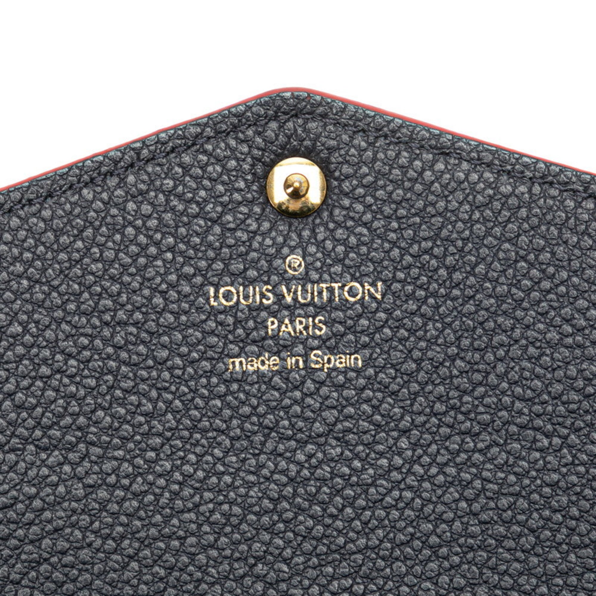 Louis Vuitton Monogram Empreinte Marine Rouge Navy Leather Long Wallet (Bi-Fold) (Pre-Owned)