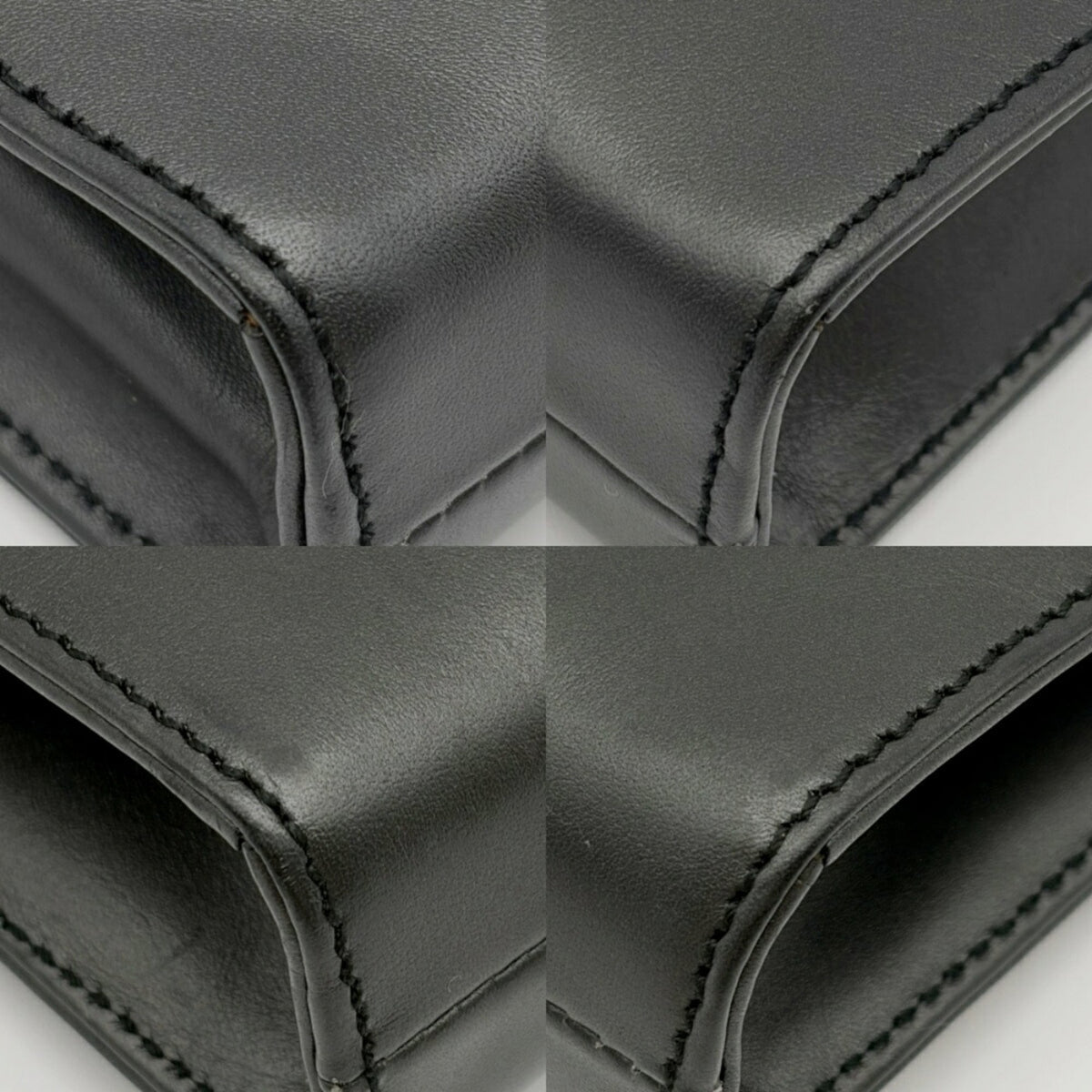 Gucci Dark Gray Dark Silver Metallic Leather Shoulder Bag (Pre-Owned)