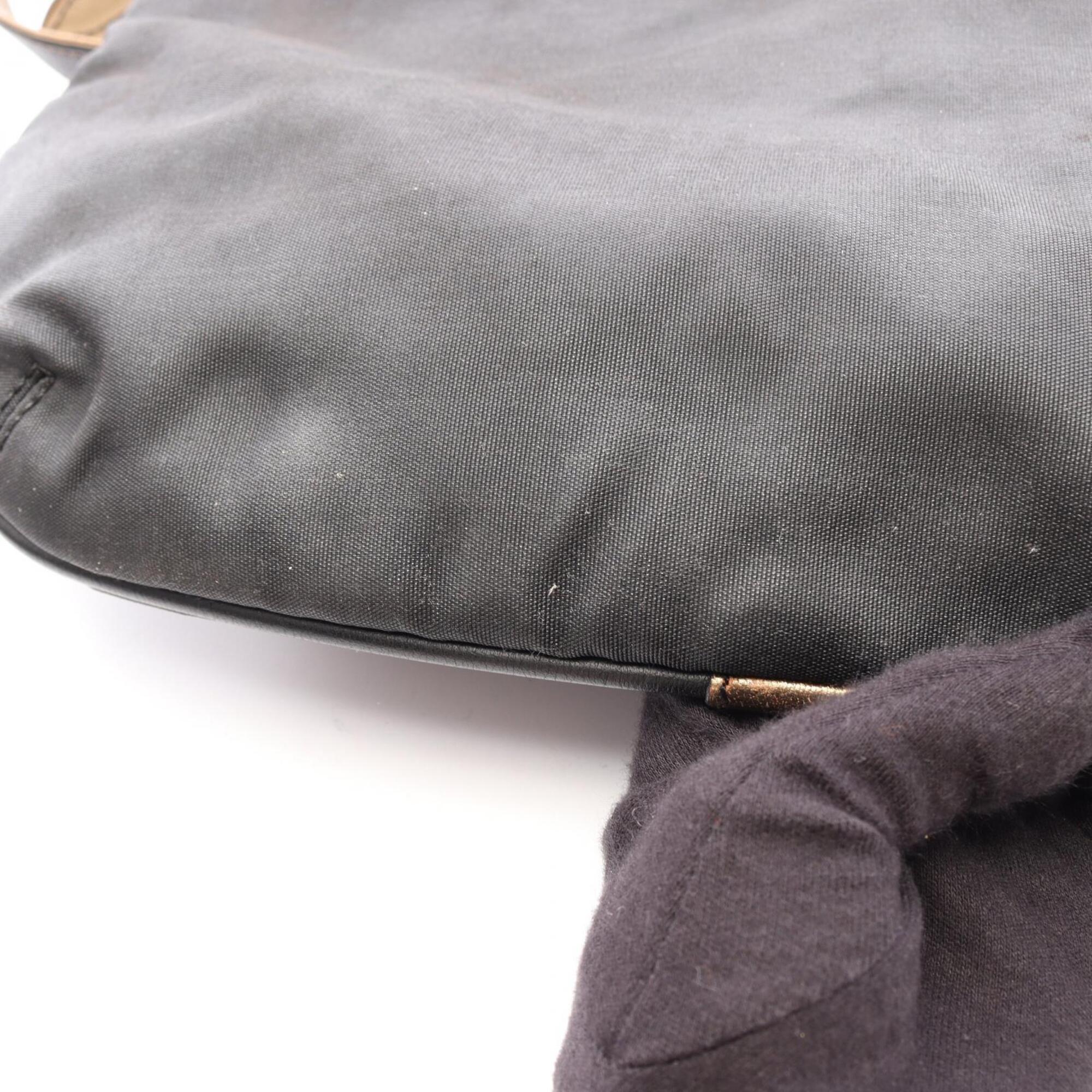 Loewe Black Nylon Leather Handbag Shoulder Bag (Pre-Owned)