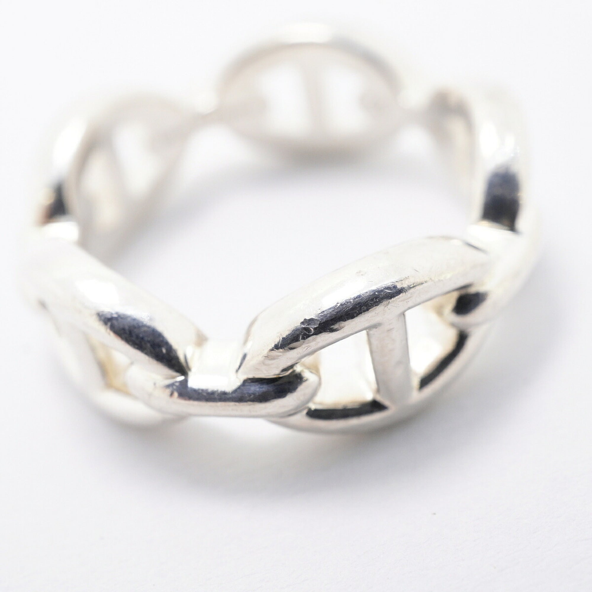 Hermes Silver 925 Band Ring (Pre-Owned)