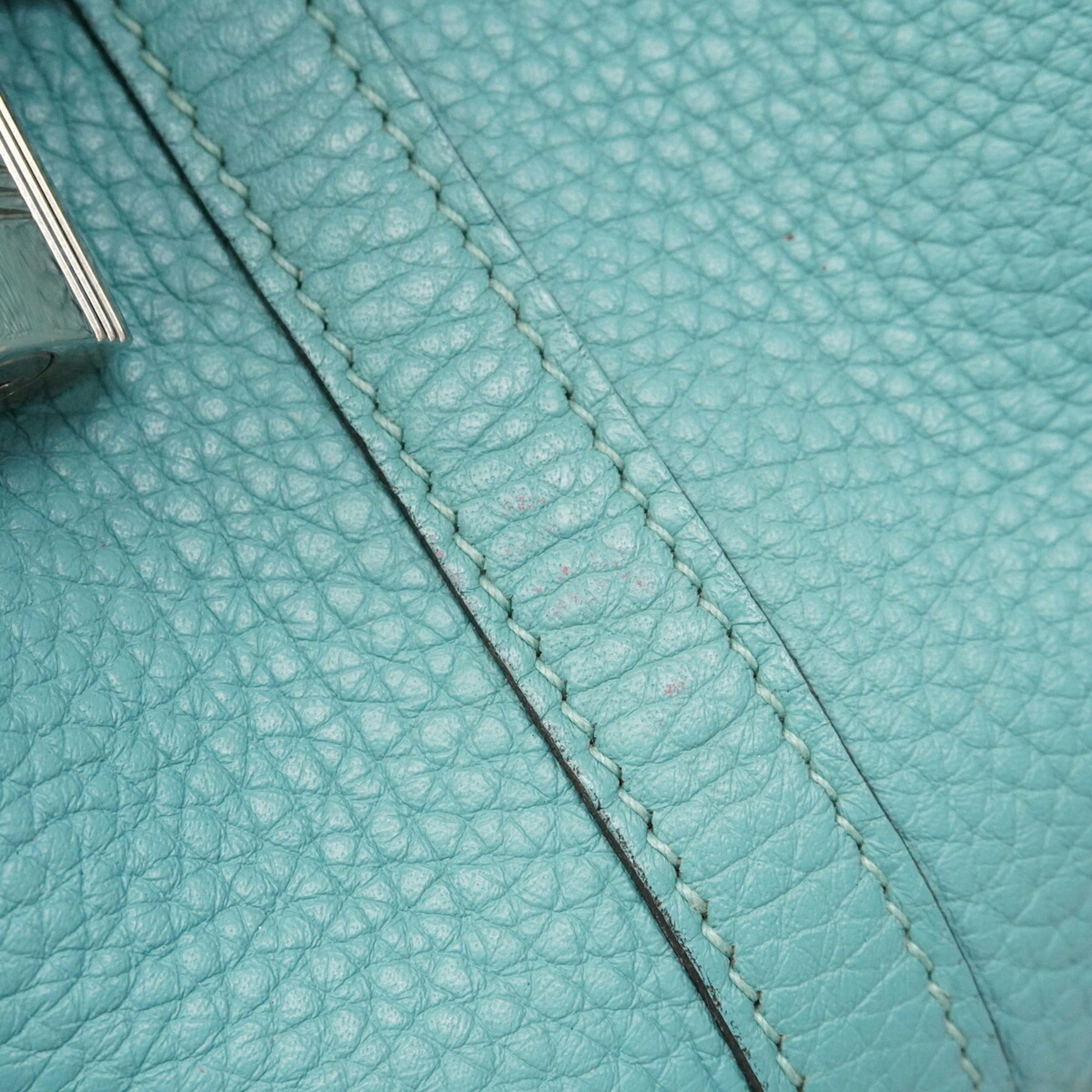 Hermes Blue Atoll Taurillon Clemence Leather Handbag (Pre-Owned)