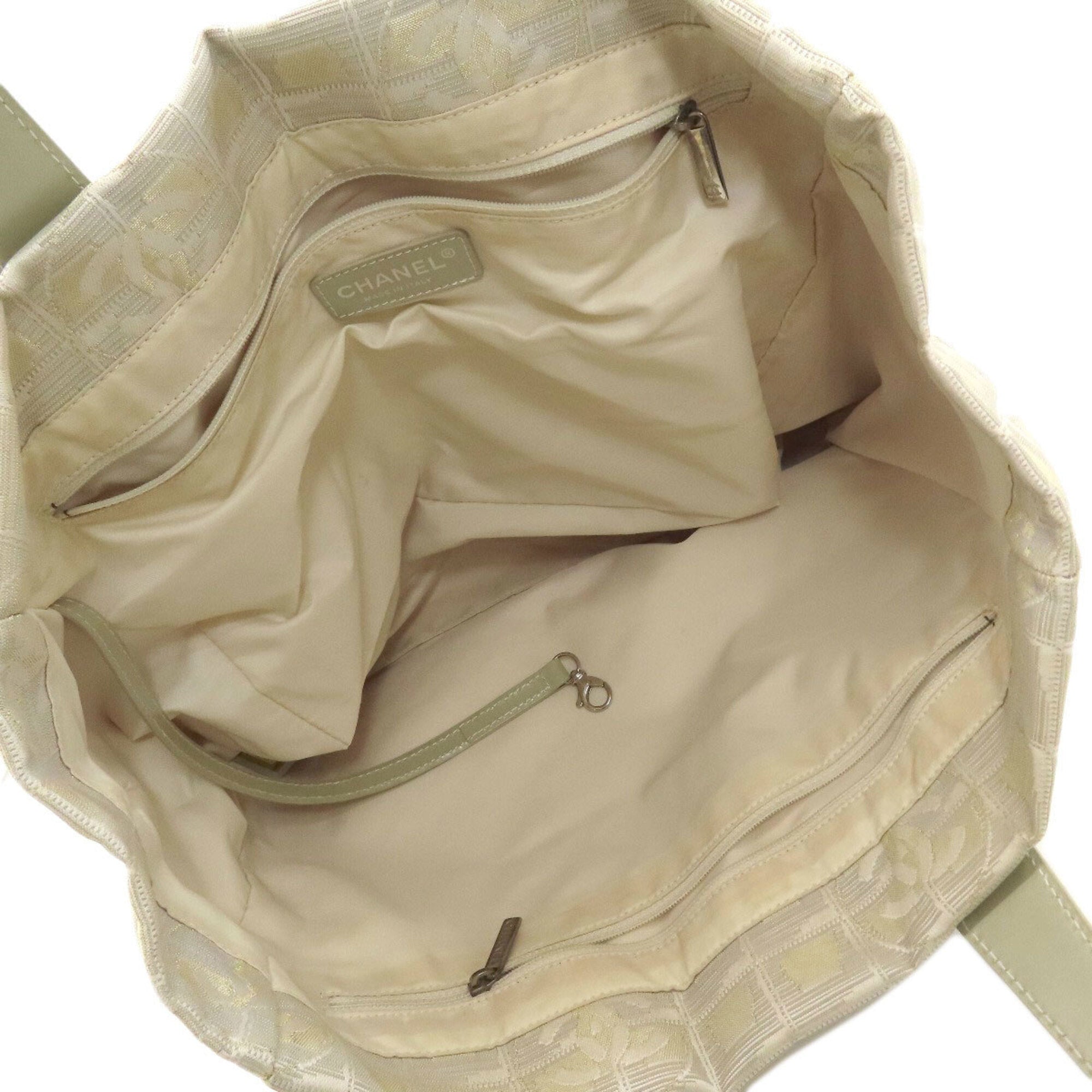 Chanel Silver Yellow Nylon Jacquard Tote Bag (Pre-Owned)