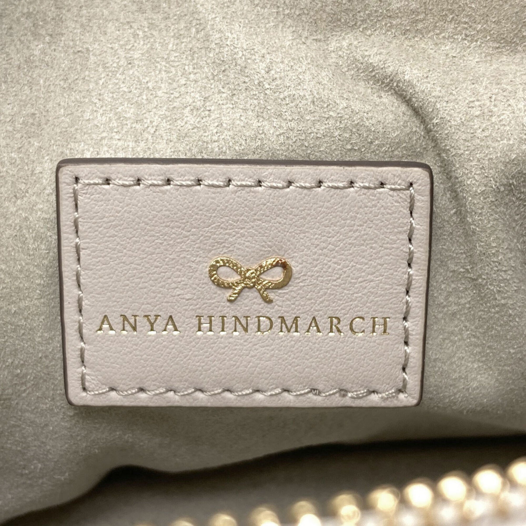 Anya Hindmarch Light Gray Leather Shoulder Bag (Pre-Owned)