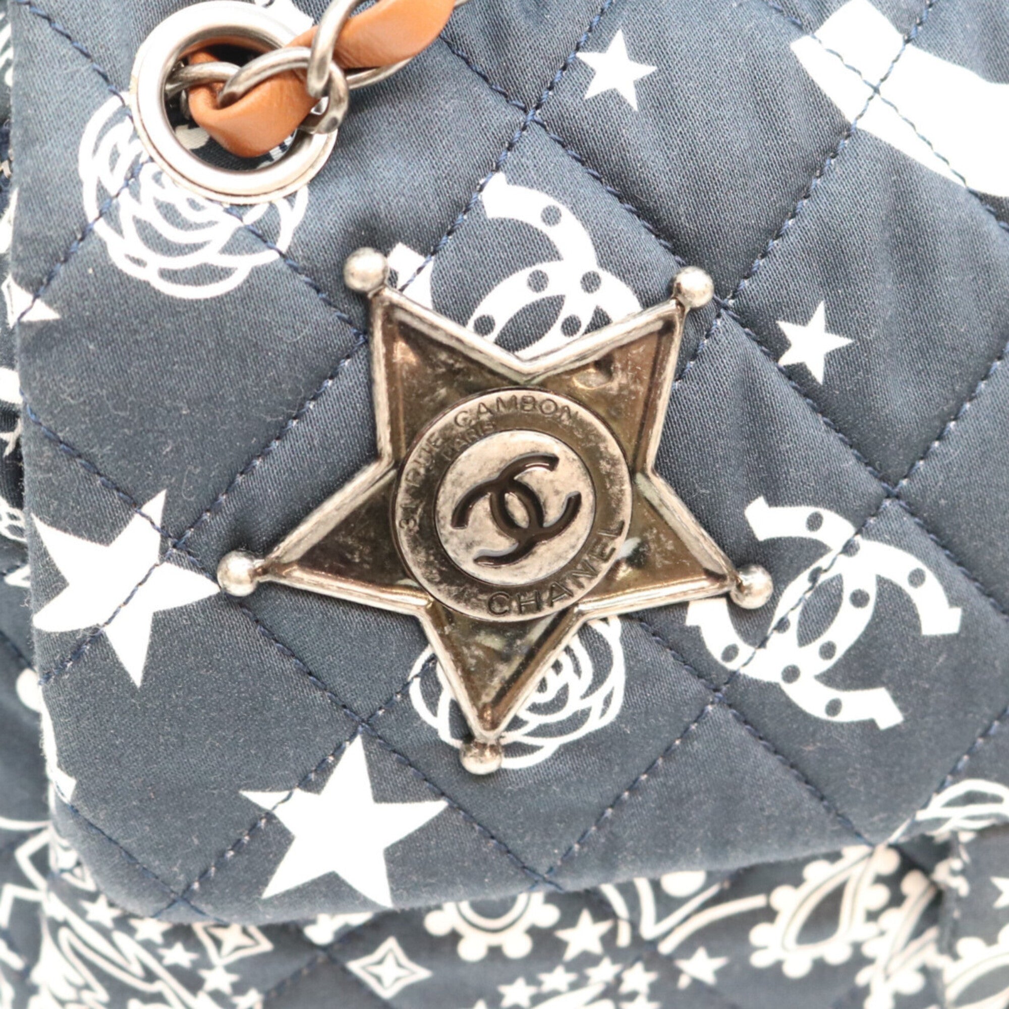 Chanel Navy Cotton Shoulder Bag (Pre-Owned)