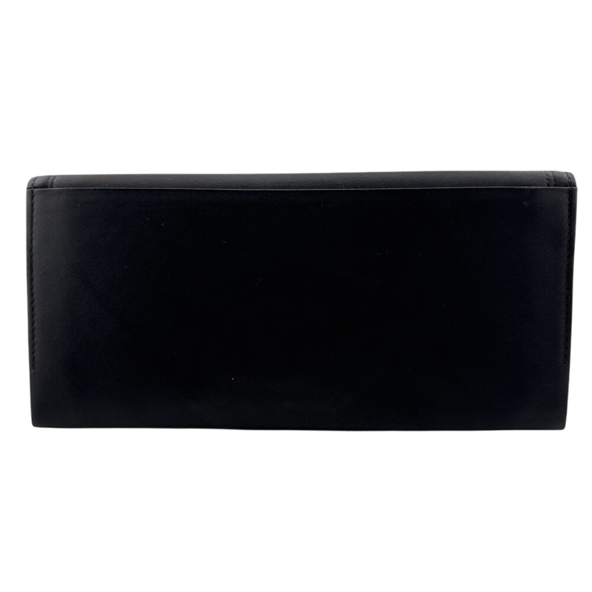 Yves Saint Laurent Black Leather Long Wallet (Bi-Fold) (Pre-Owned)