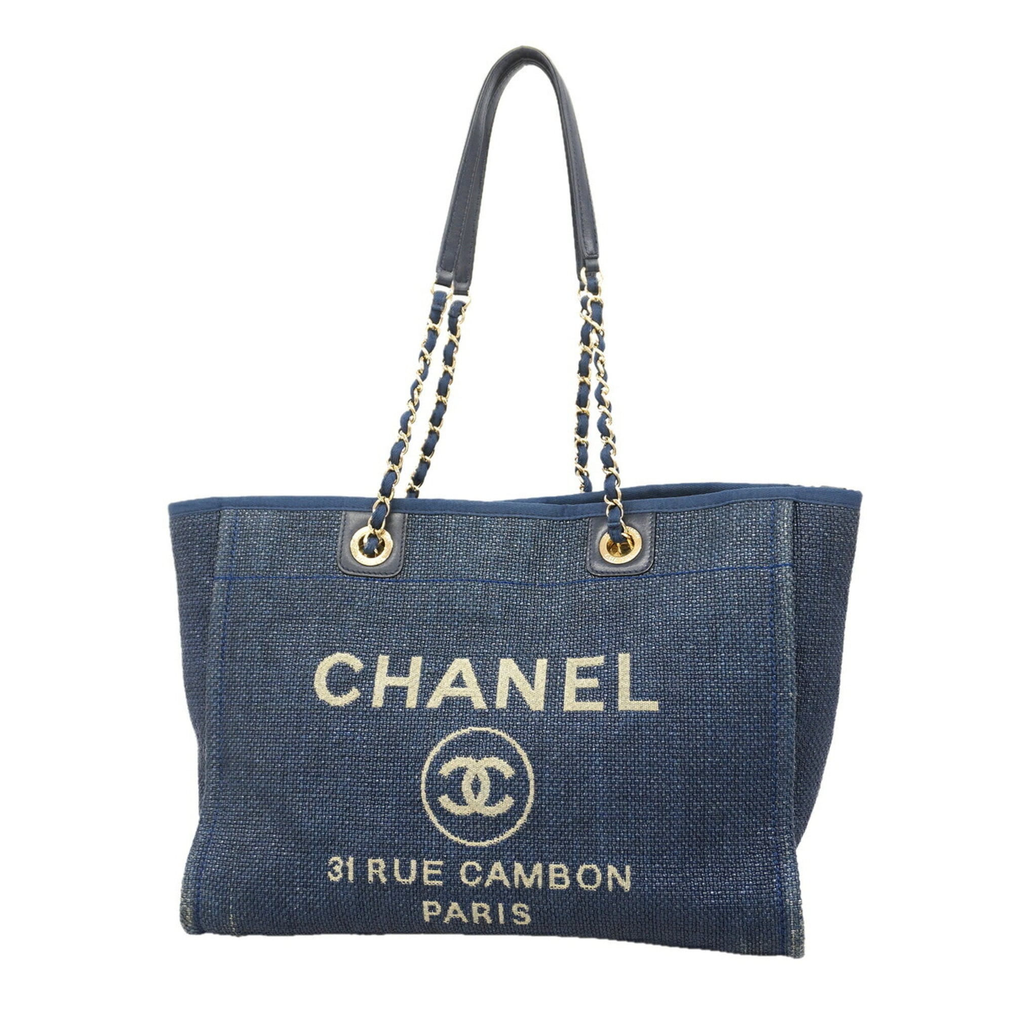 Chanel Navy Straw Tote Bag (Pre-Owned)
