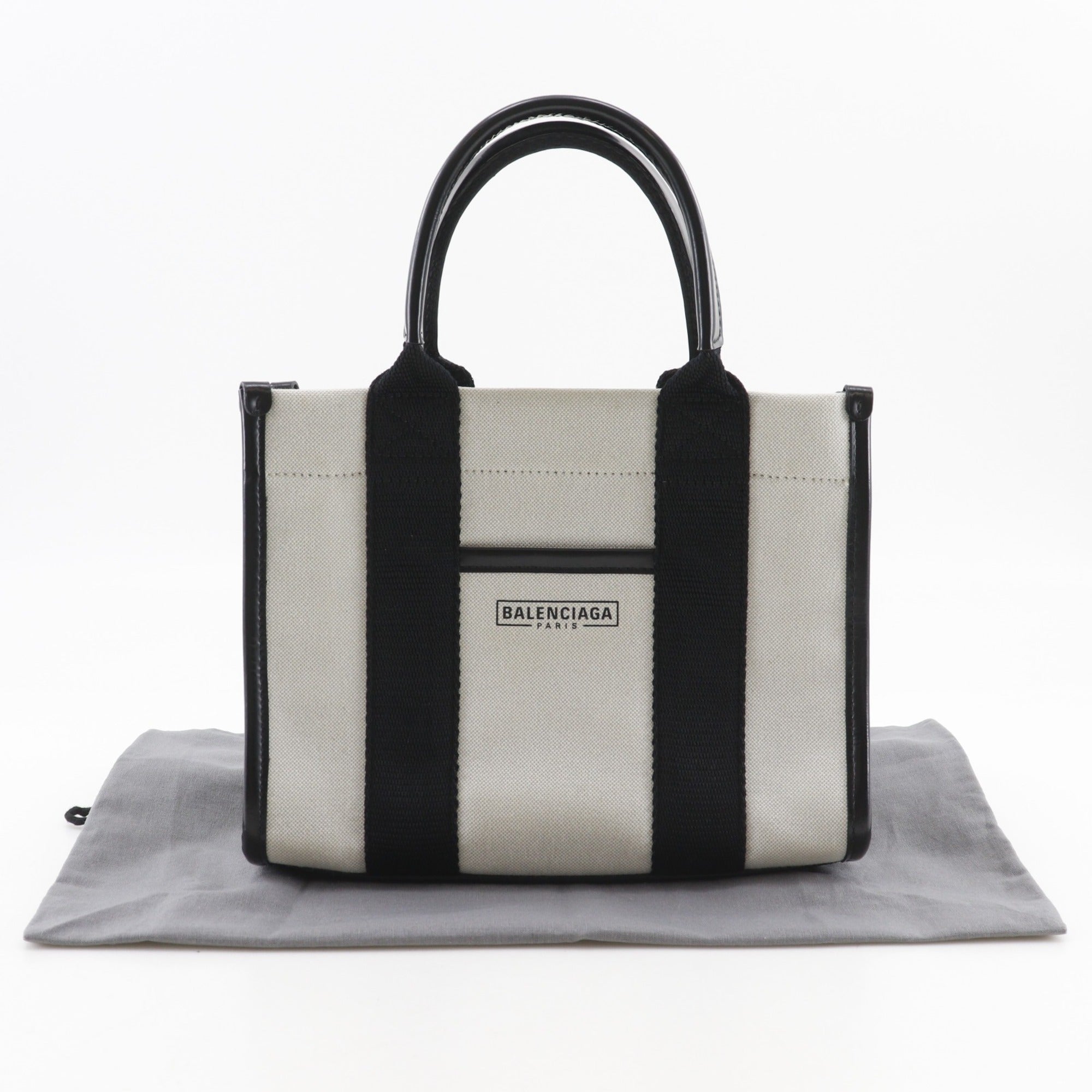 Balenciaga Black Gray Canvas Handbag Tote Bag (Pre-Owned)