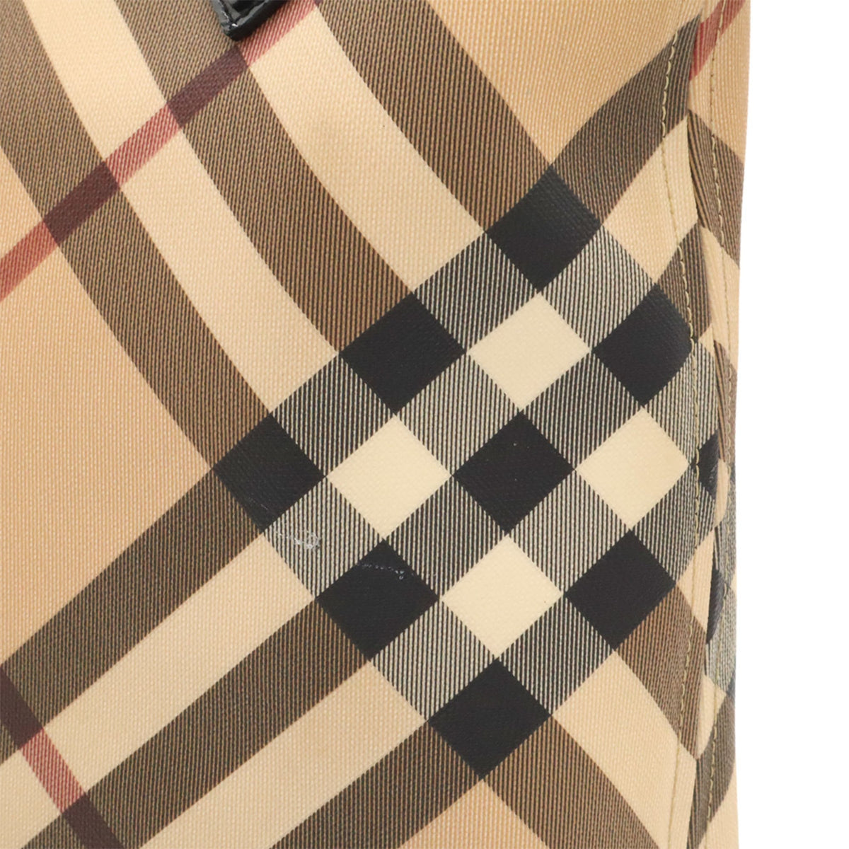 Burberry Beige Black Bordeaux Coated Canvas Shoulder Bag Tote Bag (Pre-Owned)