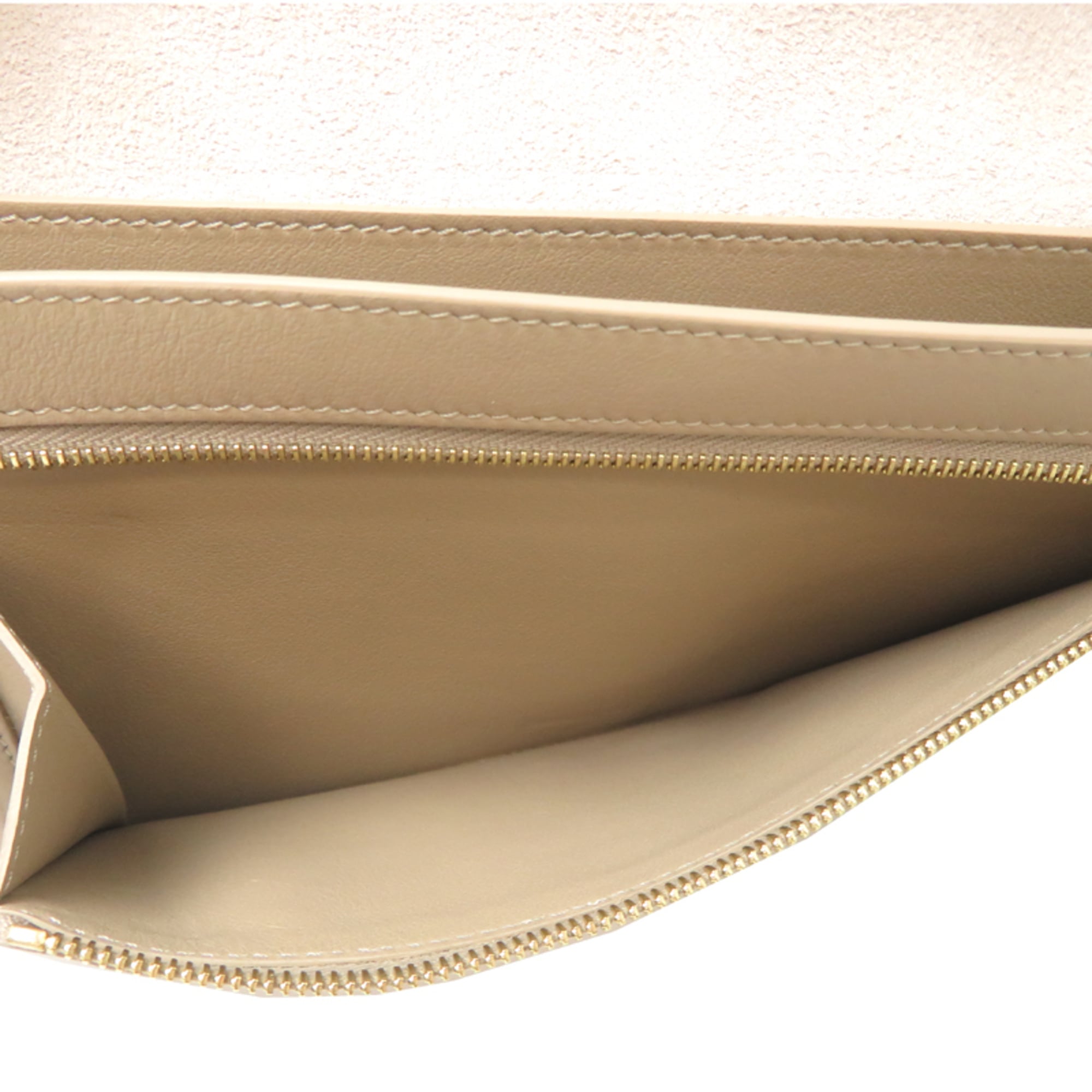 Celine Beige Leather Long Wallet (Bi-Fold) (Pre-Owned)