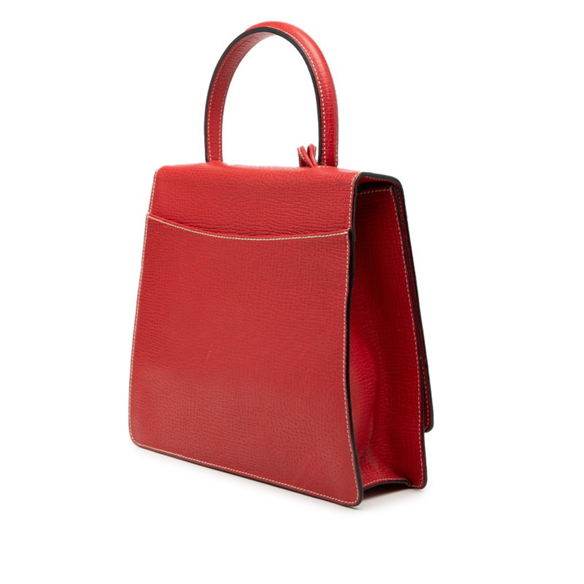 Loewe Red Color Leather Handbag Shoulder Bag (Pre-Owned)