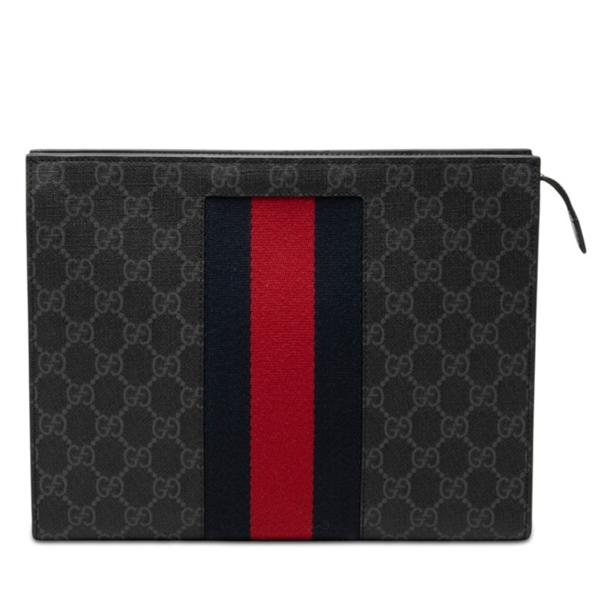 Gucci Black Pvc Leather Clutch Bag (Pre-Owned)